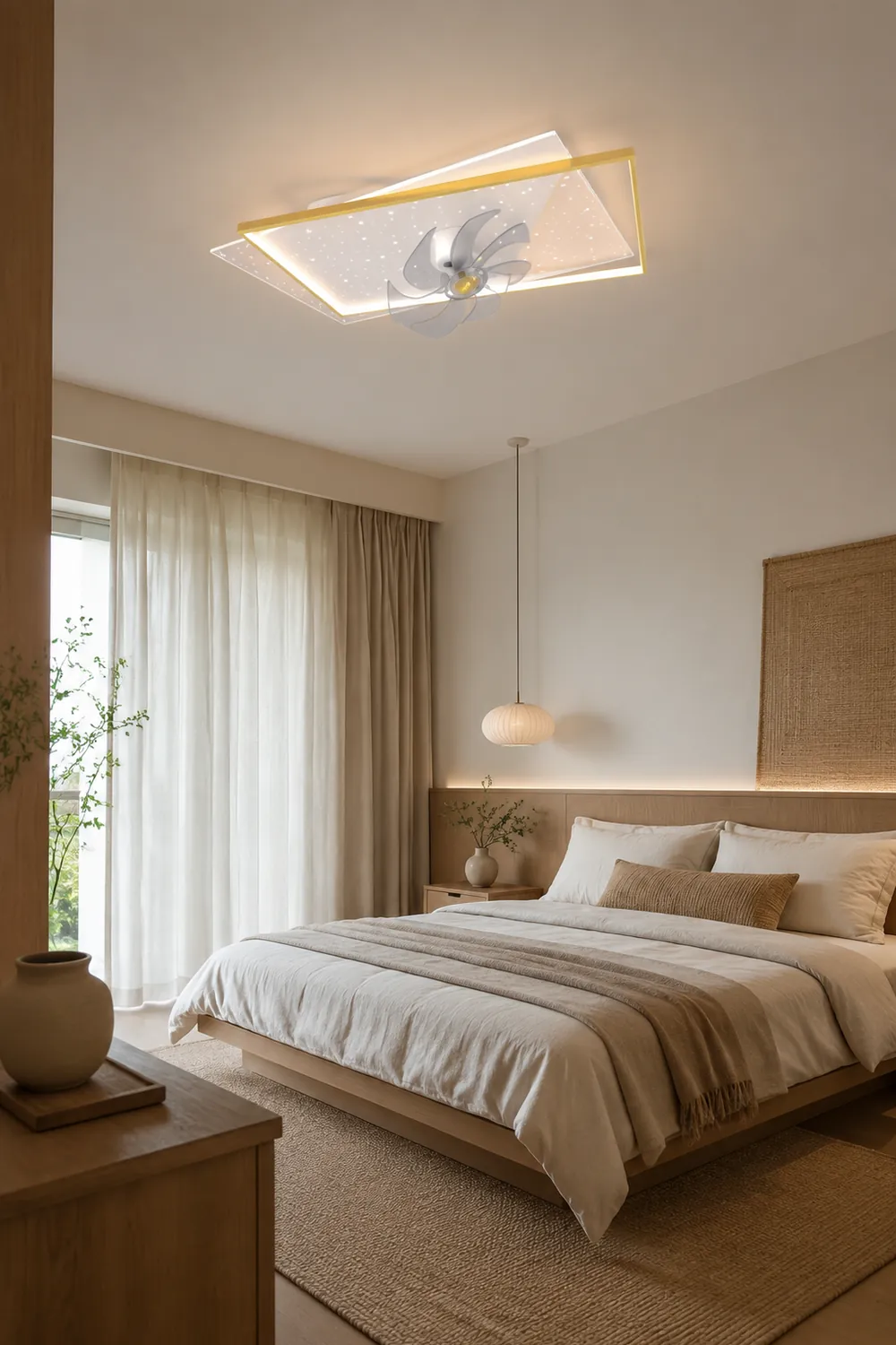 Kelley Deckenventilator mit Beleuchtung, 4 Stile, ∅50/90CM - Lumpaz