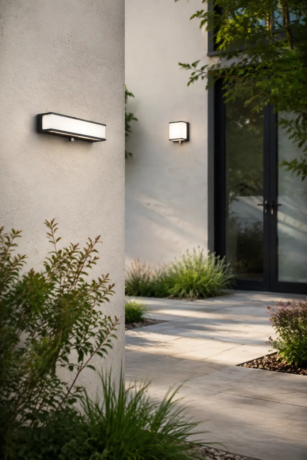 Orr Außenwandleuchte Solar Sensor Schwarz & Weiß, 10CM/15CM/35CM Lang - Lumpaz