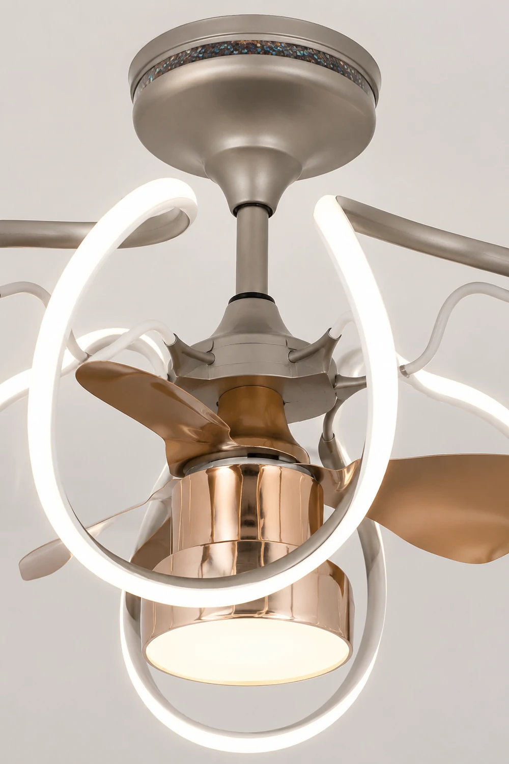 Lacey Deckenventilator mit Beleuchtung Grau & Weiß, 2 Stile, ∅65CM - Lumpaz