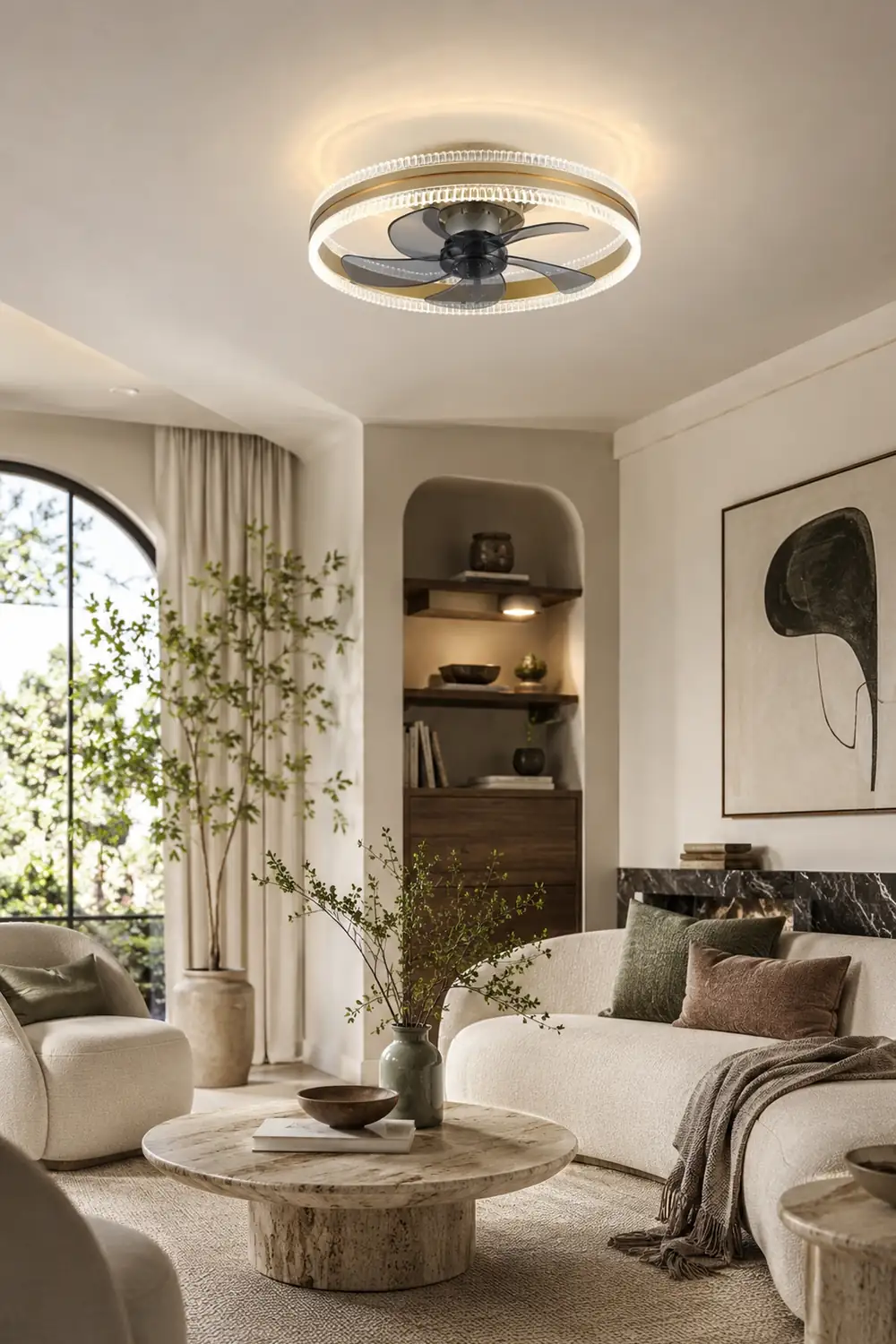 Kirsten Deckenventilator mit Beleuchtung Doppel-Licht, 4 Farben, ∅50CM - Lumpaz