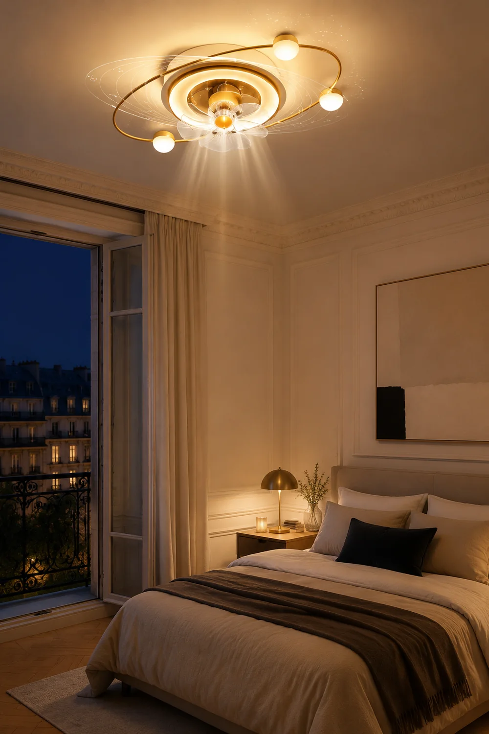 Madina Deckenventilator mit Beleuchtung, 3 Stile, ∅55/60CM - Lumpaz
