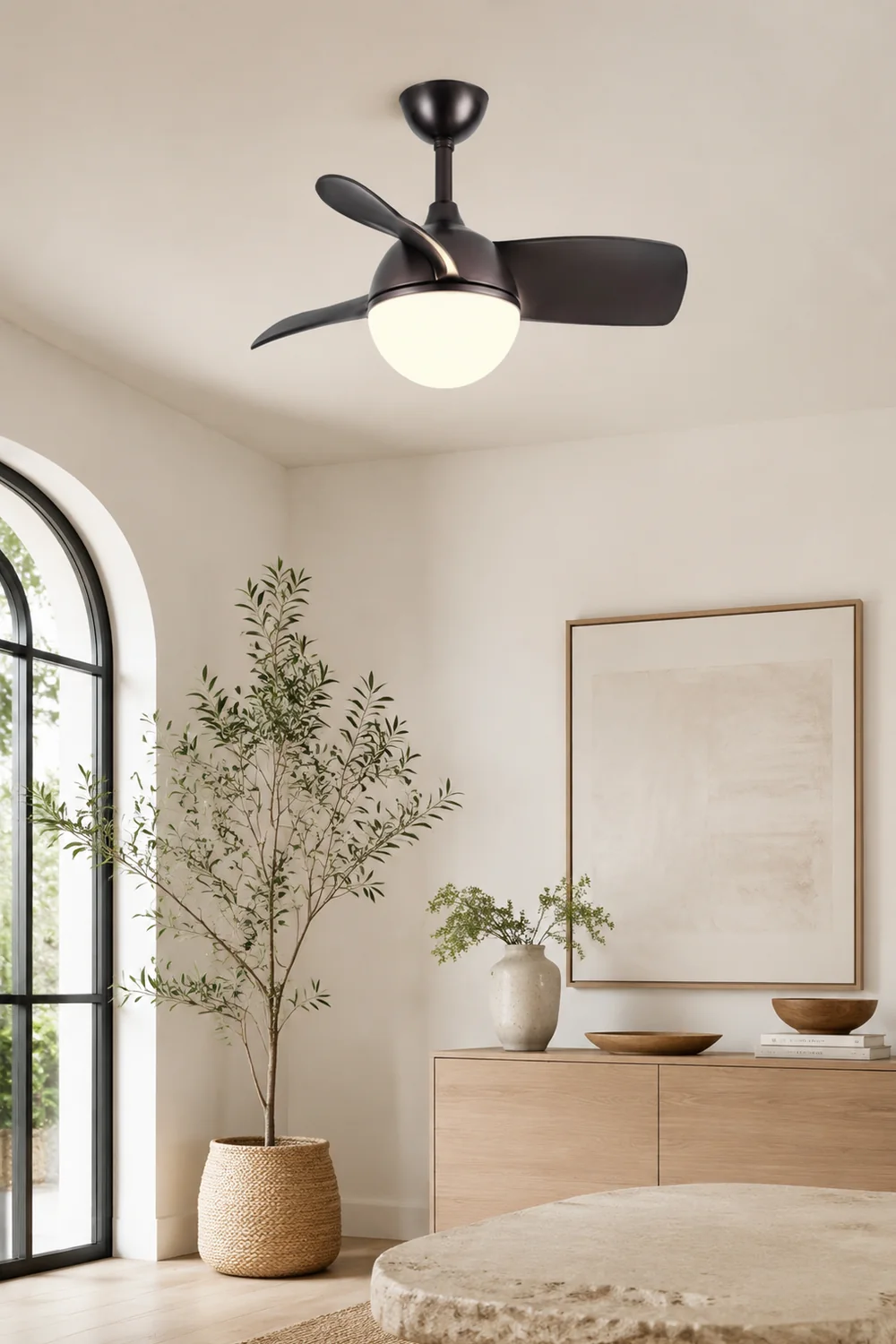 Morandi Deckenventilator mit Beleuchtung 3-Blatt, 3 Farben, ∅76cm - Lumpaz