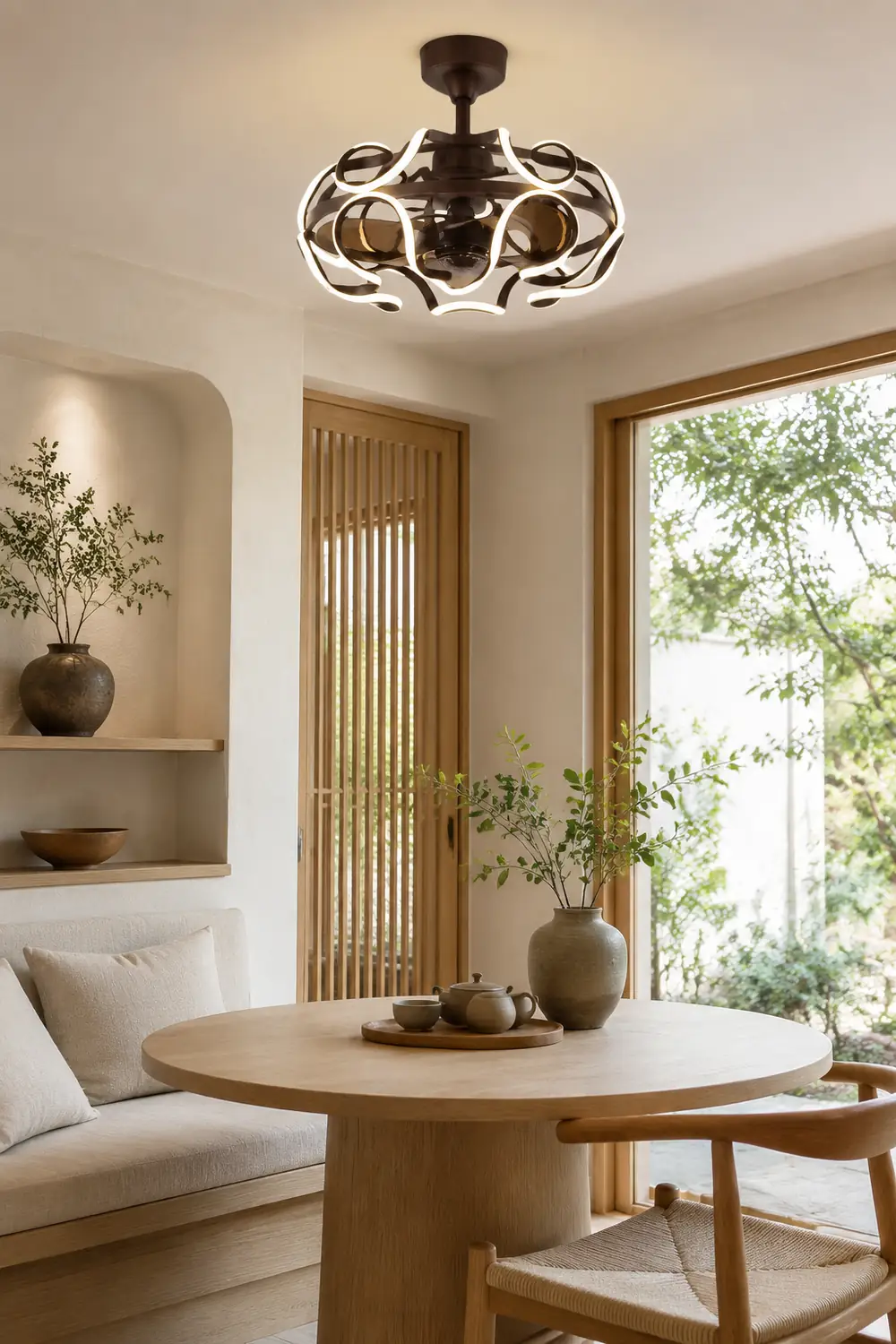 Lacey Deckenventilator mit Beleuchtung Kaffee, ∅60CM - Lumpaz