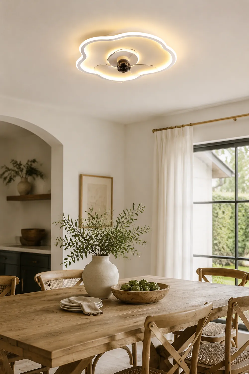 Edge Deckenventilator mit Beleuchtung Weiß, 8 Stile, ∅41/60CM - Lumpaz