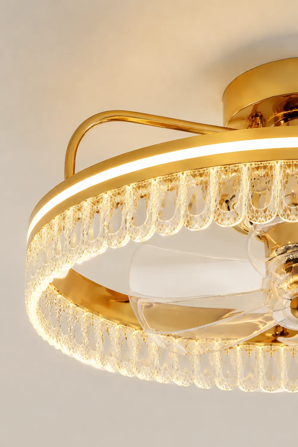 Kelley Deckenventilator mit Beleuchtung Gold, 2 Stile, ∅50/60CM - Lumpaz