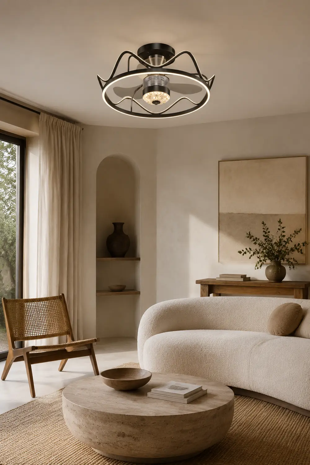 Kelley Deckenventilator mit Beleuchtung Gold & Schwarz, ∅65CM - Lumpaz