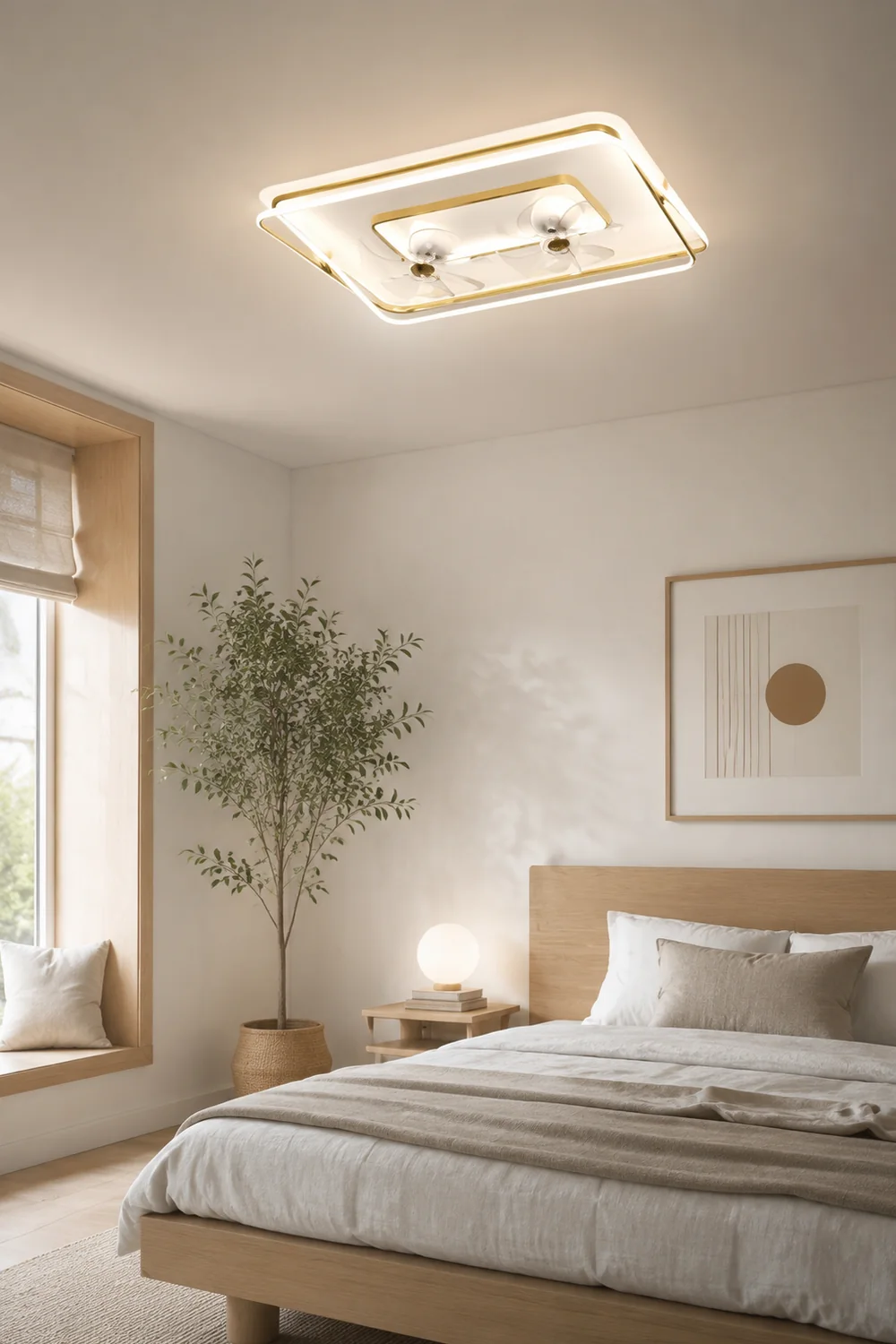 Kelley Deckenventilator mit Beleuchtung Gold, 5 Stile, ∅50/90/110CM - Lumpaz