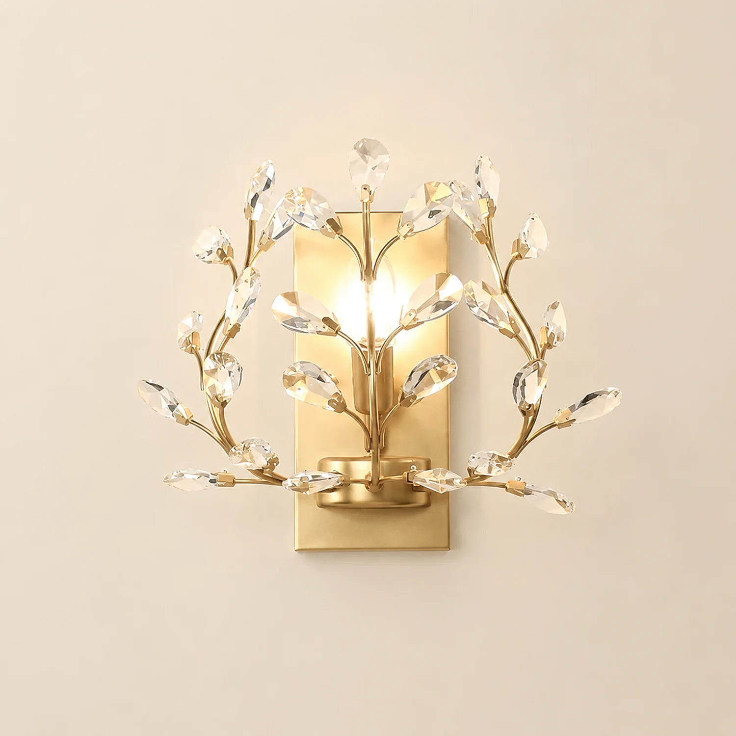 Einkopf-Kristall-Wandlampe, europäisch, für Wohnzimmer, Schlafzimmer, Nachttisch - Lumpaz