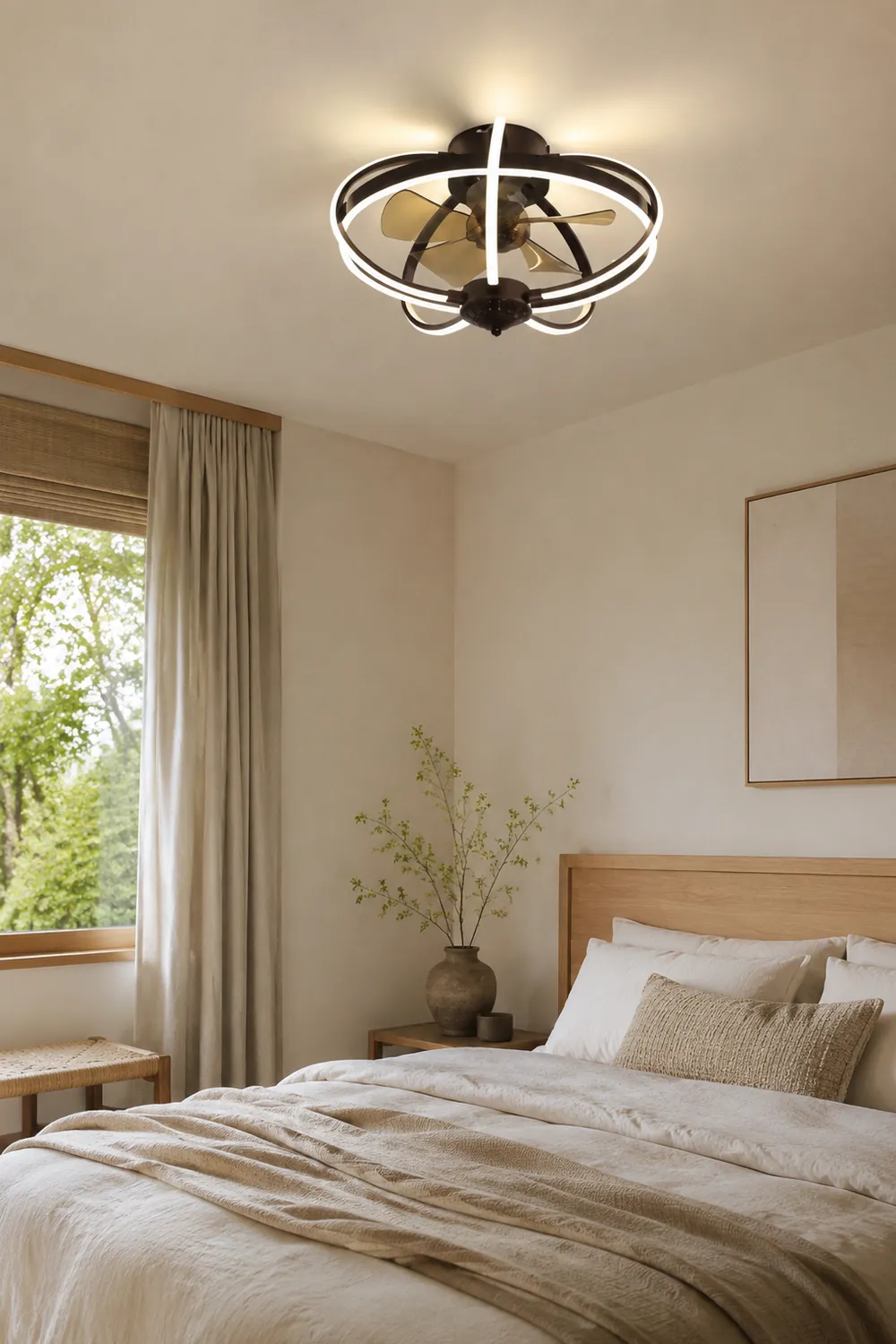 Lacey Deckenventilator mit Beleuchtung, Aluminium & Metall, ∅50CM - Lumpaz