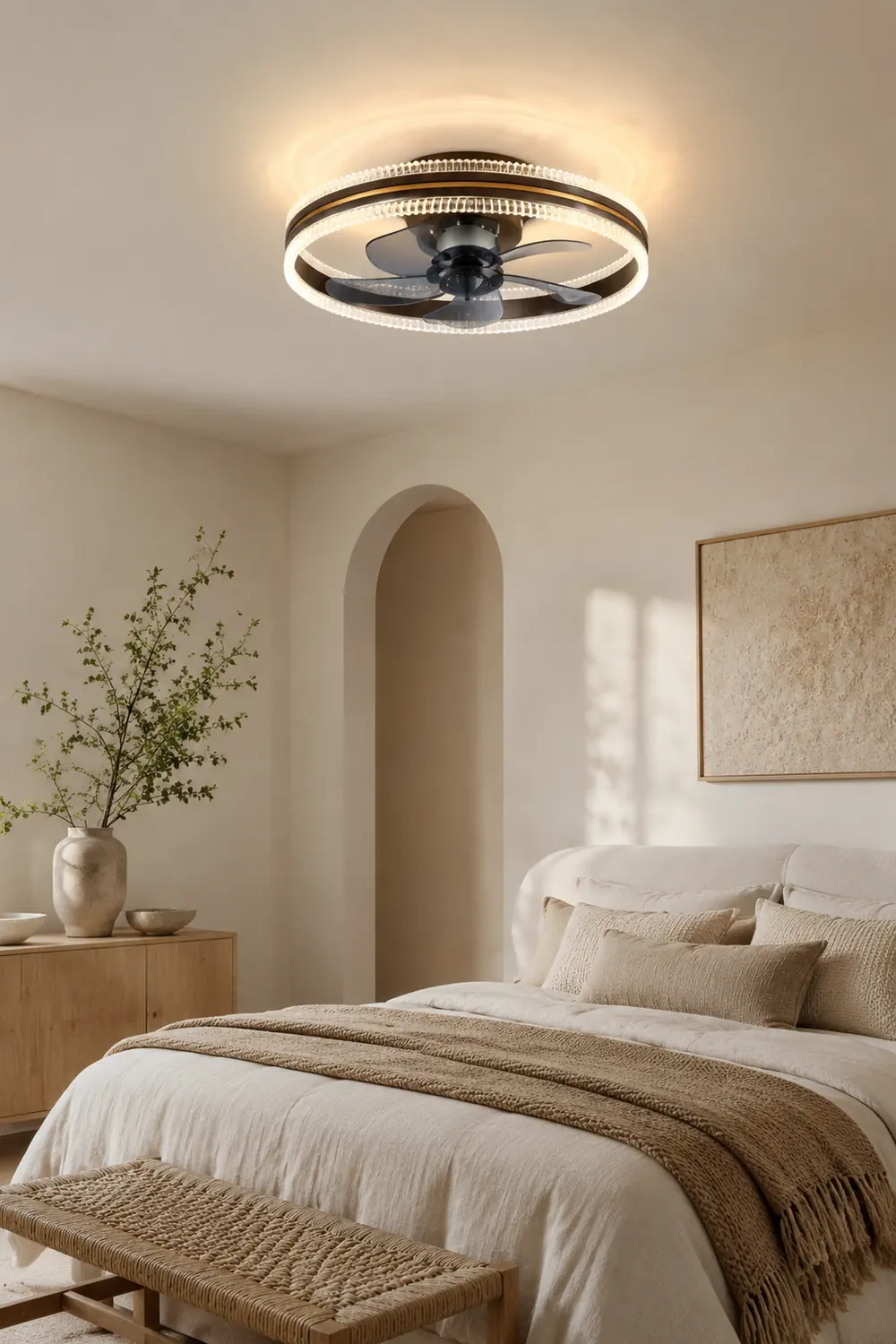 Kirsten Deckenventilator mit Beleuchtung Doppel-Licht, 4 Farben, ∅50CM - Lumpaz