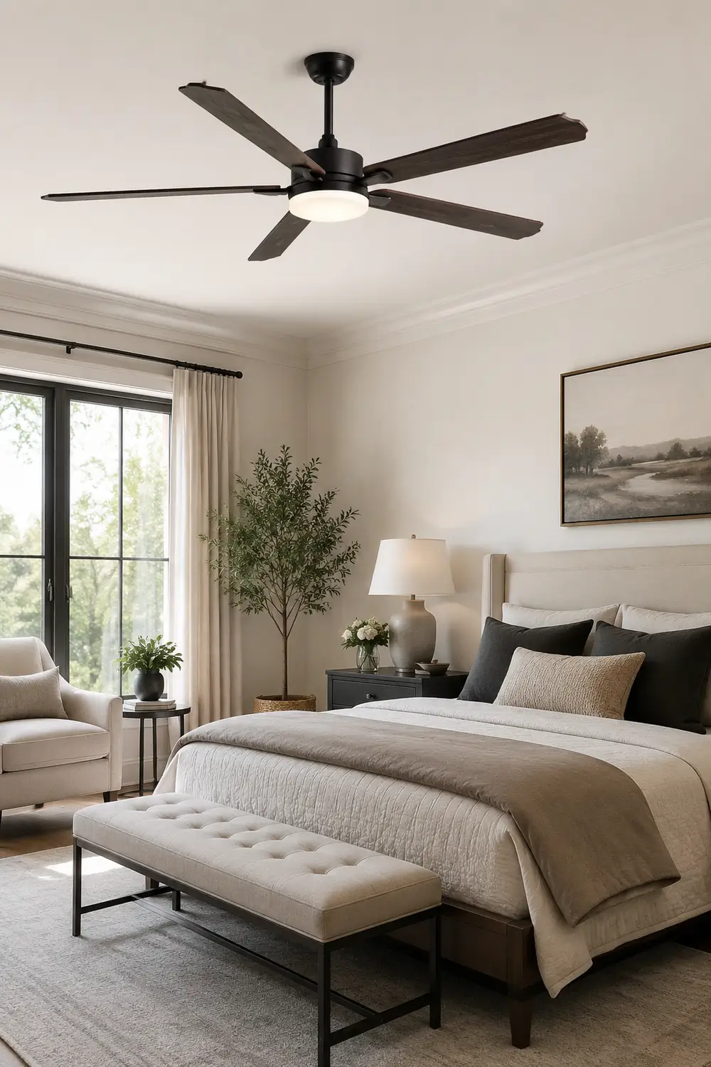 Haydn Deckenventilator mit Beleuchtung Schwarz 6-Blatt, ∅152/193CM - Lumpaz