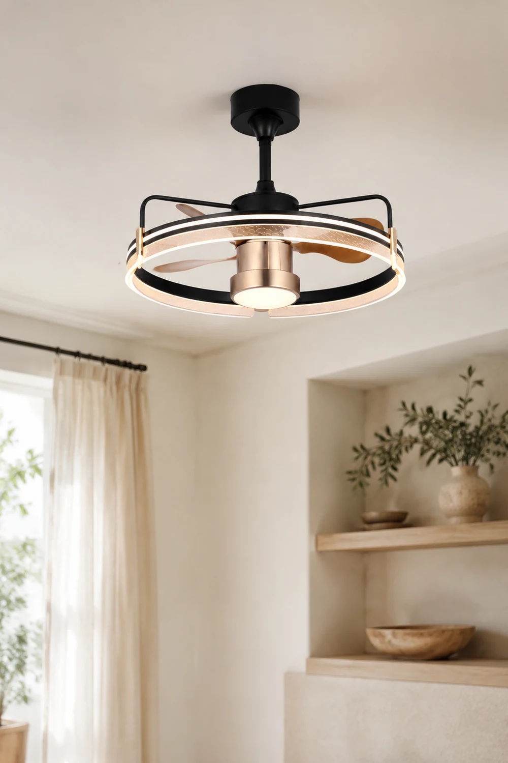 Kelley Deckenventilator mit Beleuchtung Aluminium & Metall, ∅60cm - Lumpaz