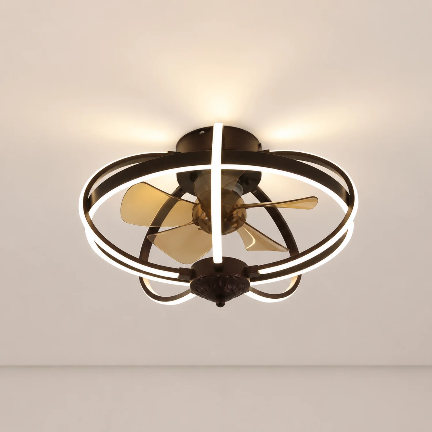 Lacey Deckenventilator mit Beleuchtung, Aluminium & Metall, ∅50CM - Lumpaz