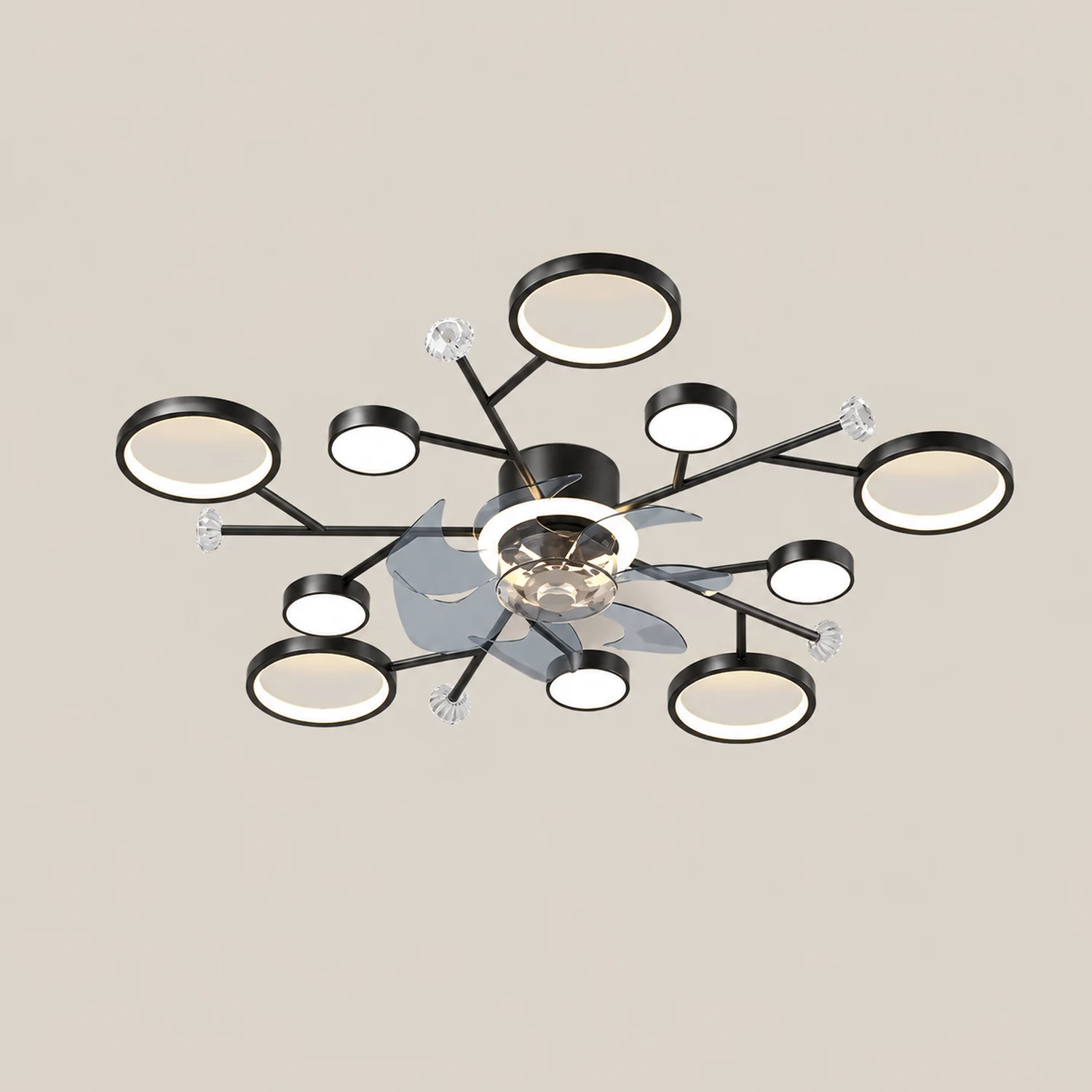 Weiss Deckenventilator mit Beleuchtung, 2 Farben, 62/88/107CM Lang - Lumpaz
