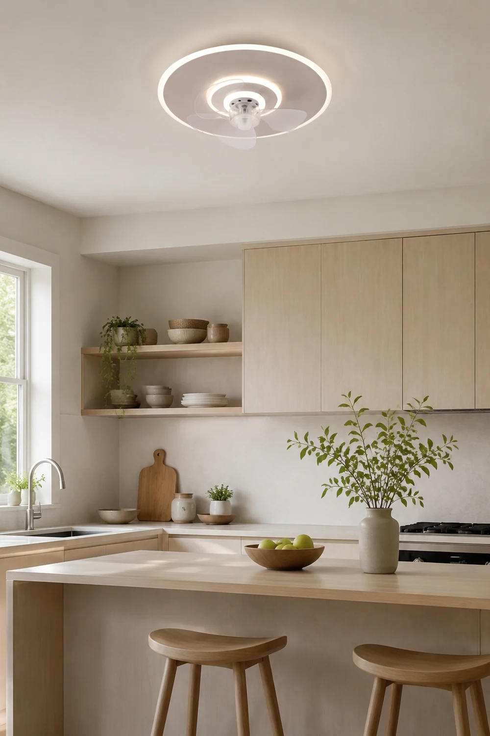 Morandi Deckenventilator mit Beleuchtung, 5 Farben, ∅40/50CM - Lumpaz