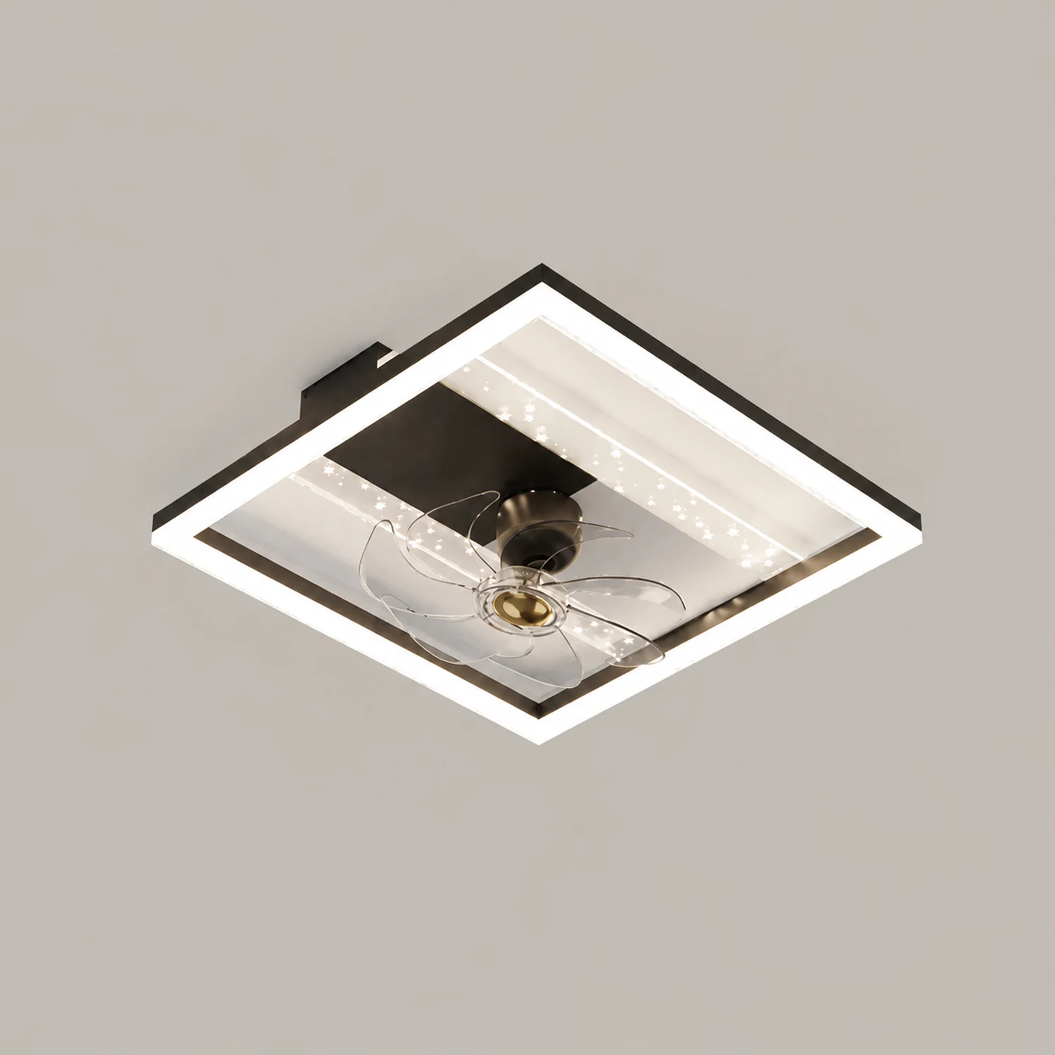 Kelley Deckenventilator mit Beleuchtung Blau & Schwarz, 5 Stile, ∅50/90/110CM - Lumpaz