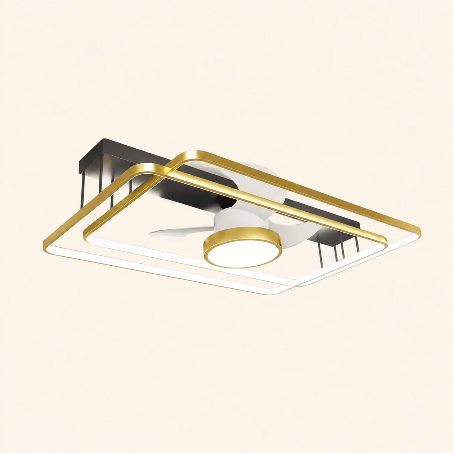 Kelley Deckenventilator mit Beleuchtung Gold, 3 Stile, ∅45/62/110CM - Lumpaz