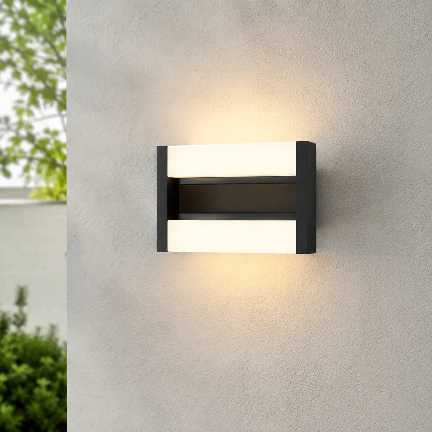 Orr Schwenkbar Außenwandleuchte Schwarz, 2-flammig, 23CM Lang - Lumpaz