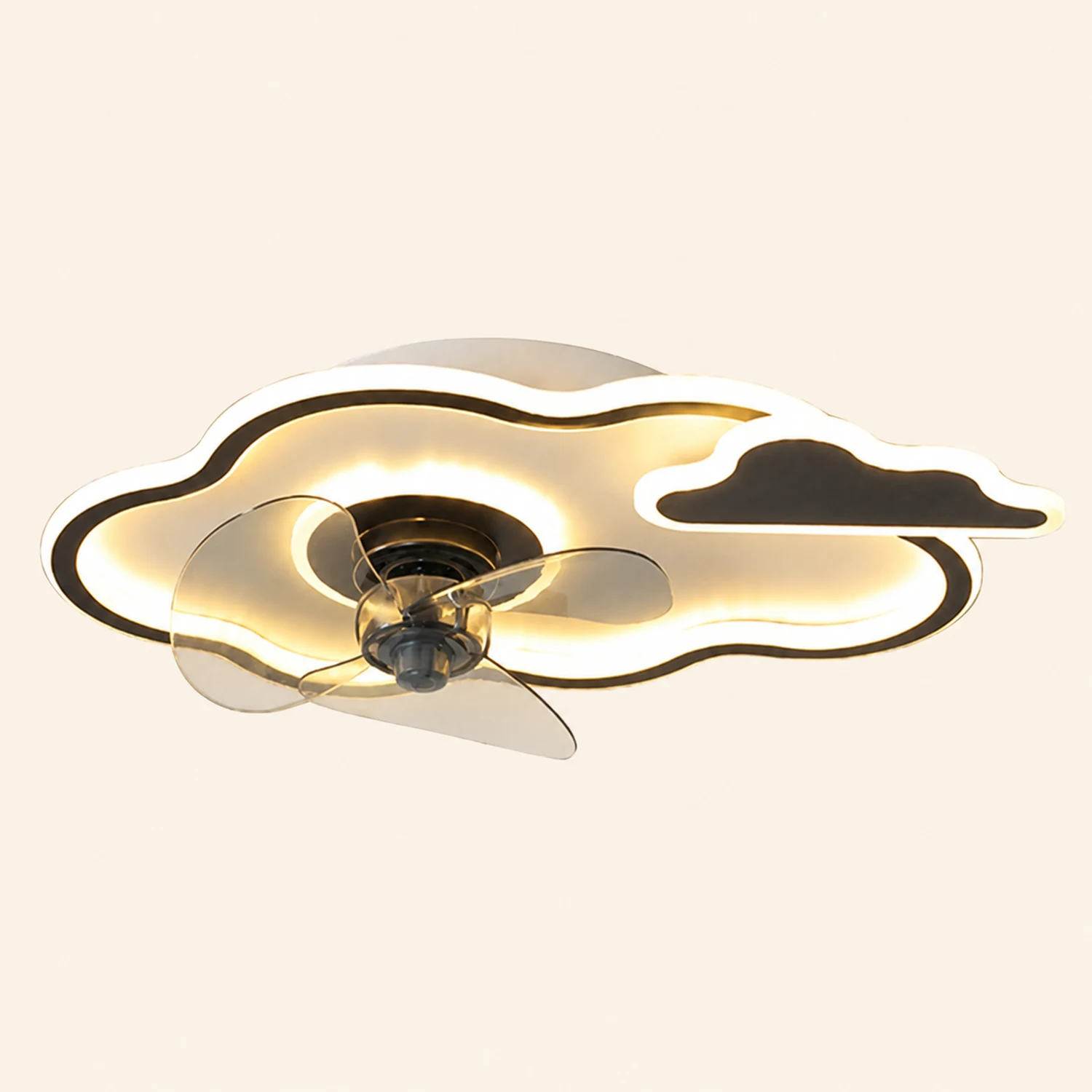 Minori Deckenventilator mit Beleuchtung Wolke & Stern, 3 Farben, ∅52/57CM - Lumpaz
