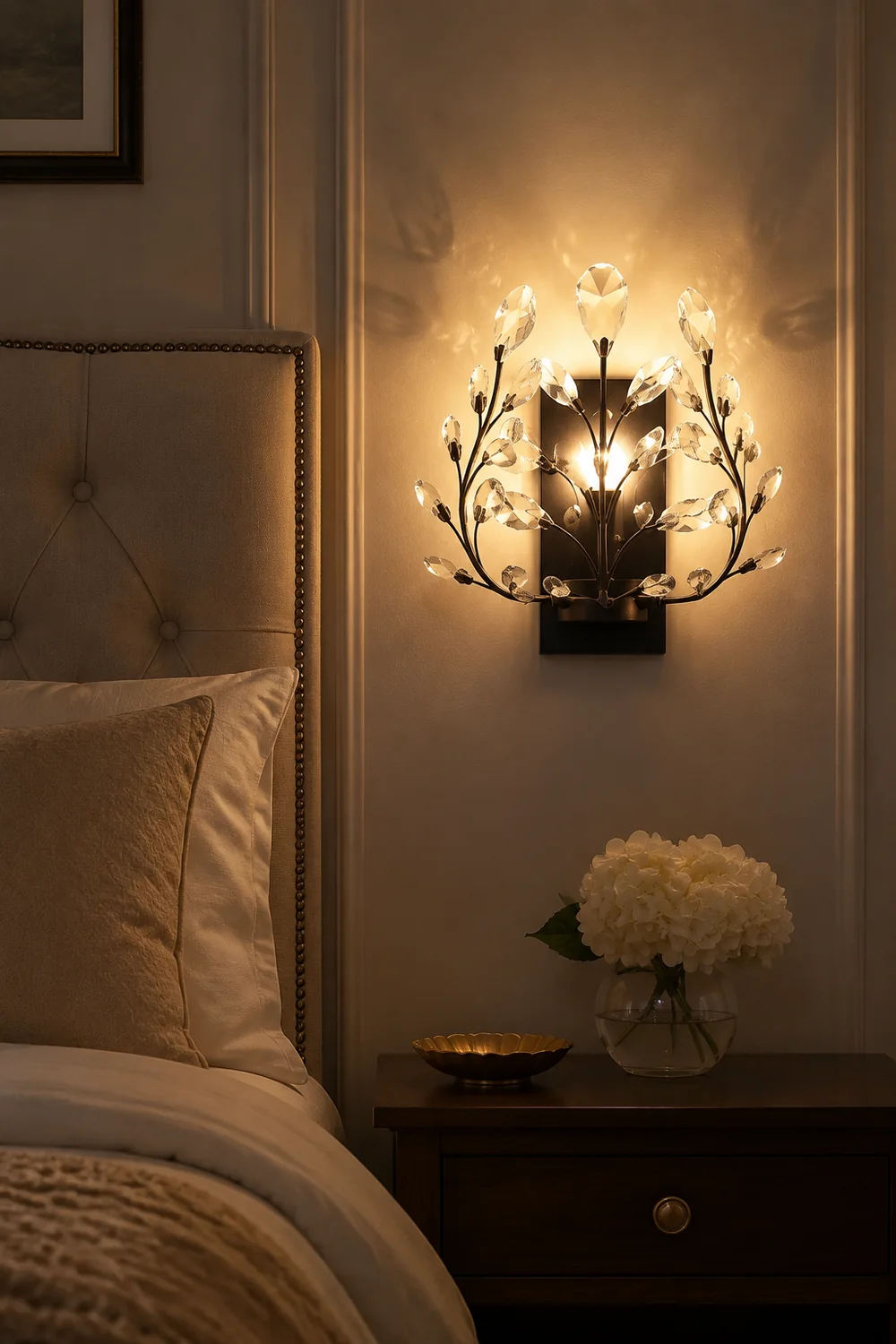 Einkopf-Kristall-Wandlampe, europäisch, für Wohnzimmer, Schlafzimmer, Nachttisch - Lumpaz