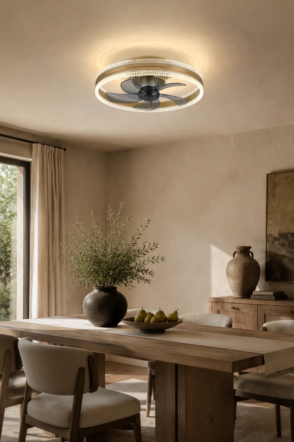 Kirsten Deckenventilator mit Beleuchtung Doppel-Licht, 4 Farben, ∅50CM - Lumpaz