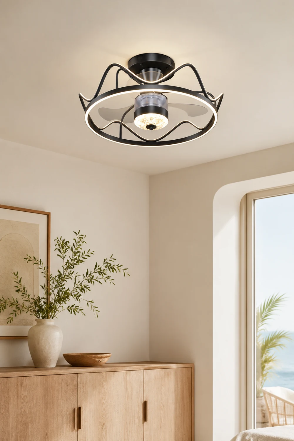 Kelley Deckenventilator mit Beleuchtung Gold & Schwarz, ∅65CM - Lumpaz