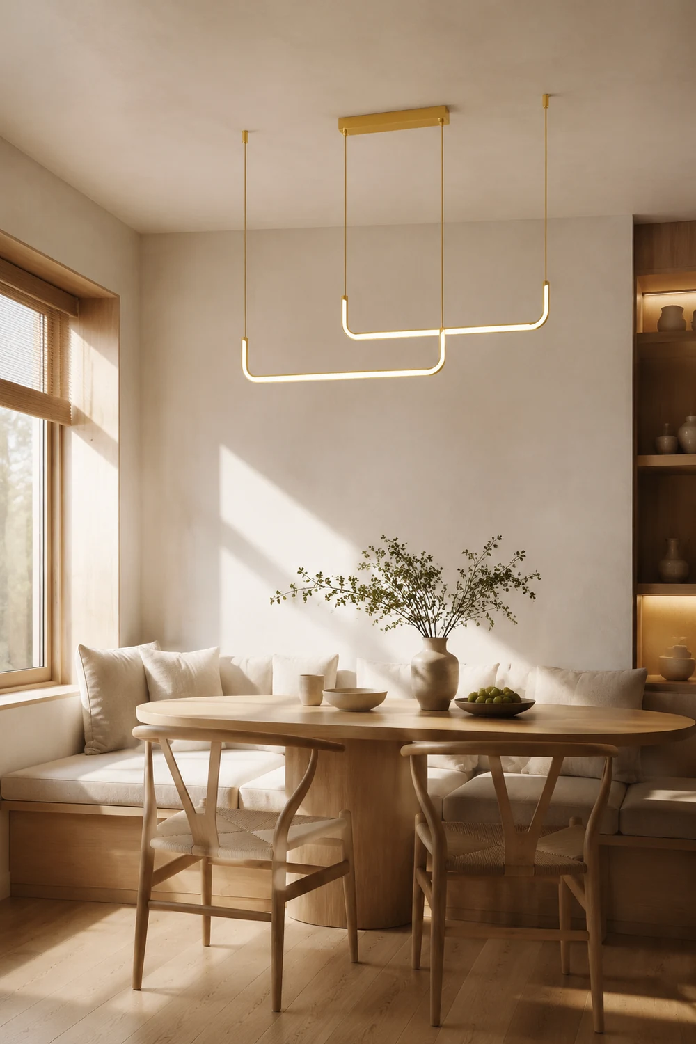 Edge Moderne Minimalistische LED Kronleuchter Pendelleuchte, Goldrahmen - Lumpaz