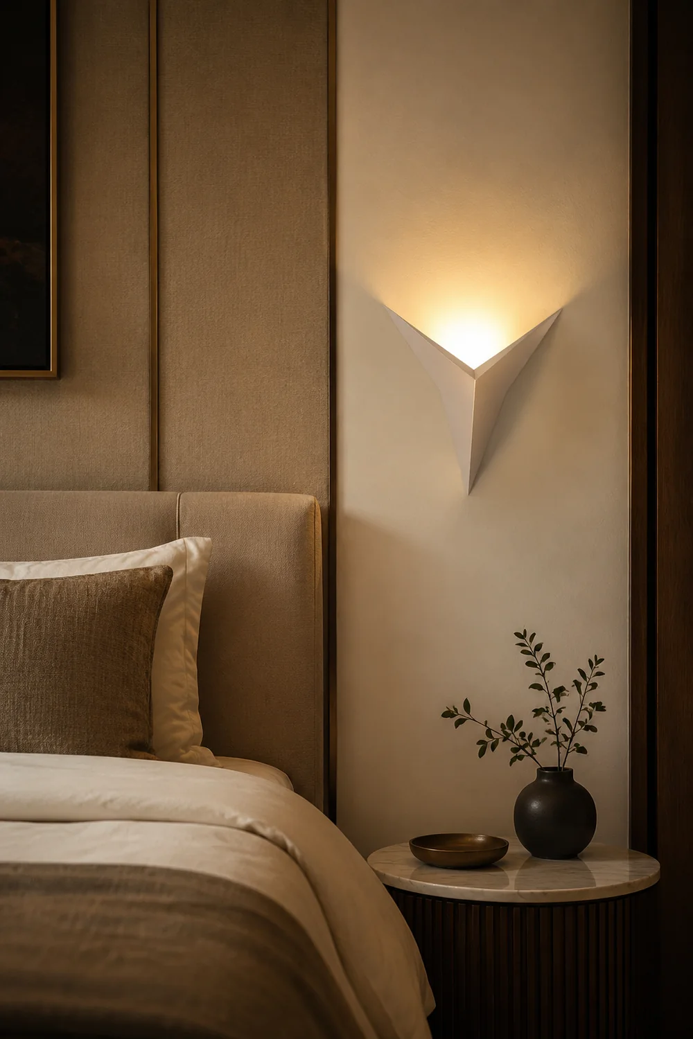 Moderne Minimalistische dreieckige LED-Wandleuchte, Weiß - Lumpaz