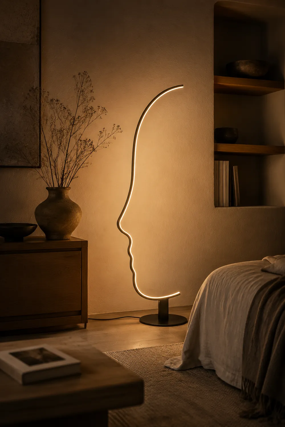 Postmoderne LED-Stehlampe mit menschlichem Gesicht, L170CM - Lumpaz
