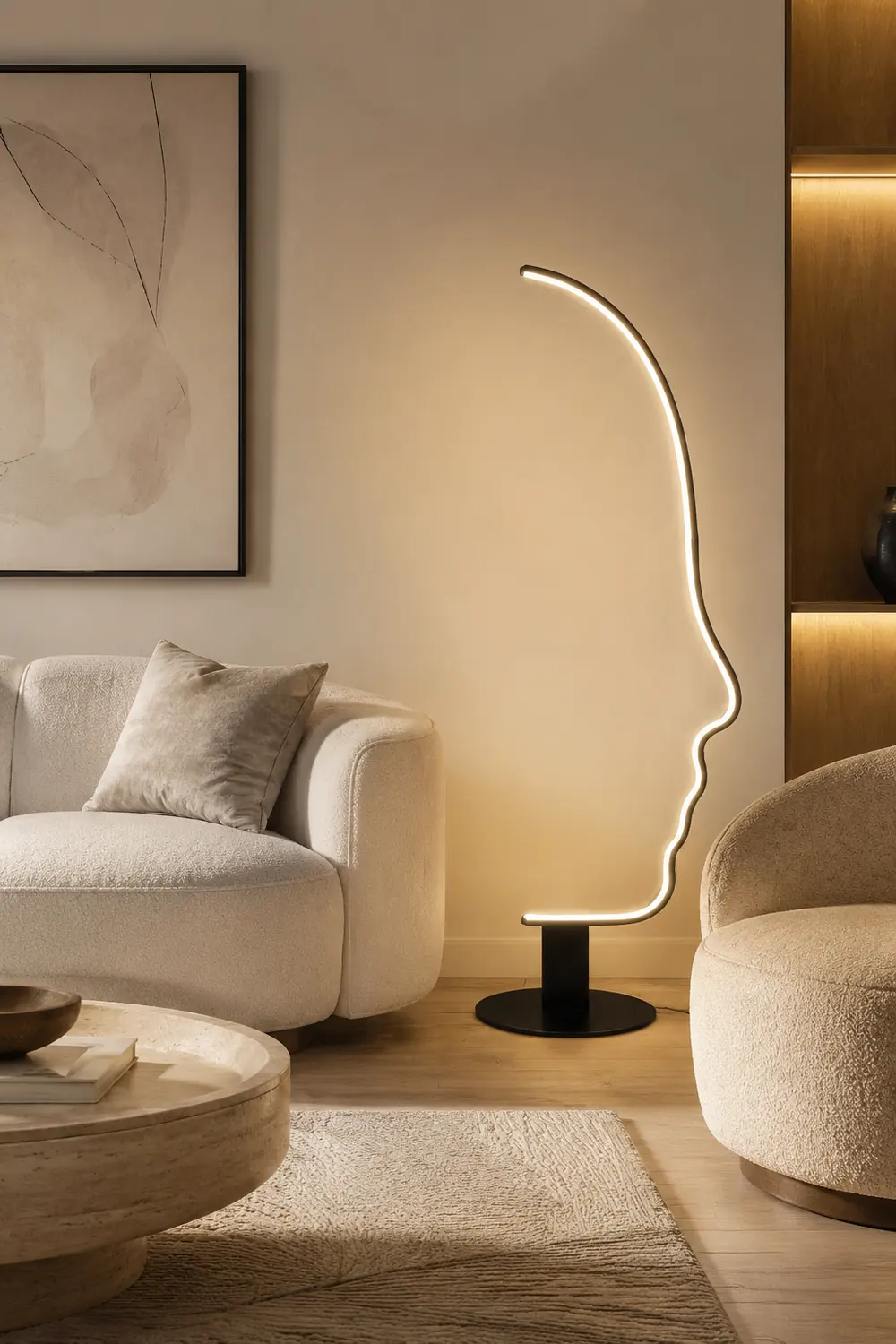 Postmoderne LED-Stehlampe mit menschlichem Gesicht, L170CM - Lumpaz