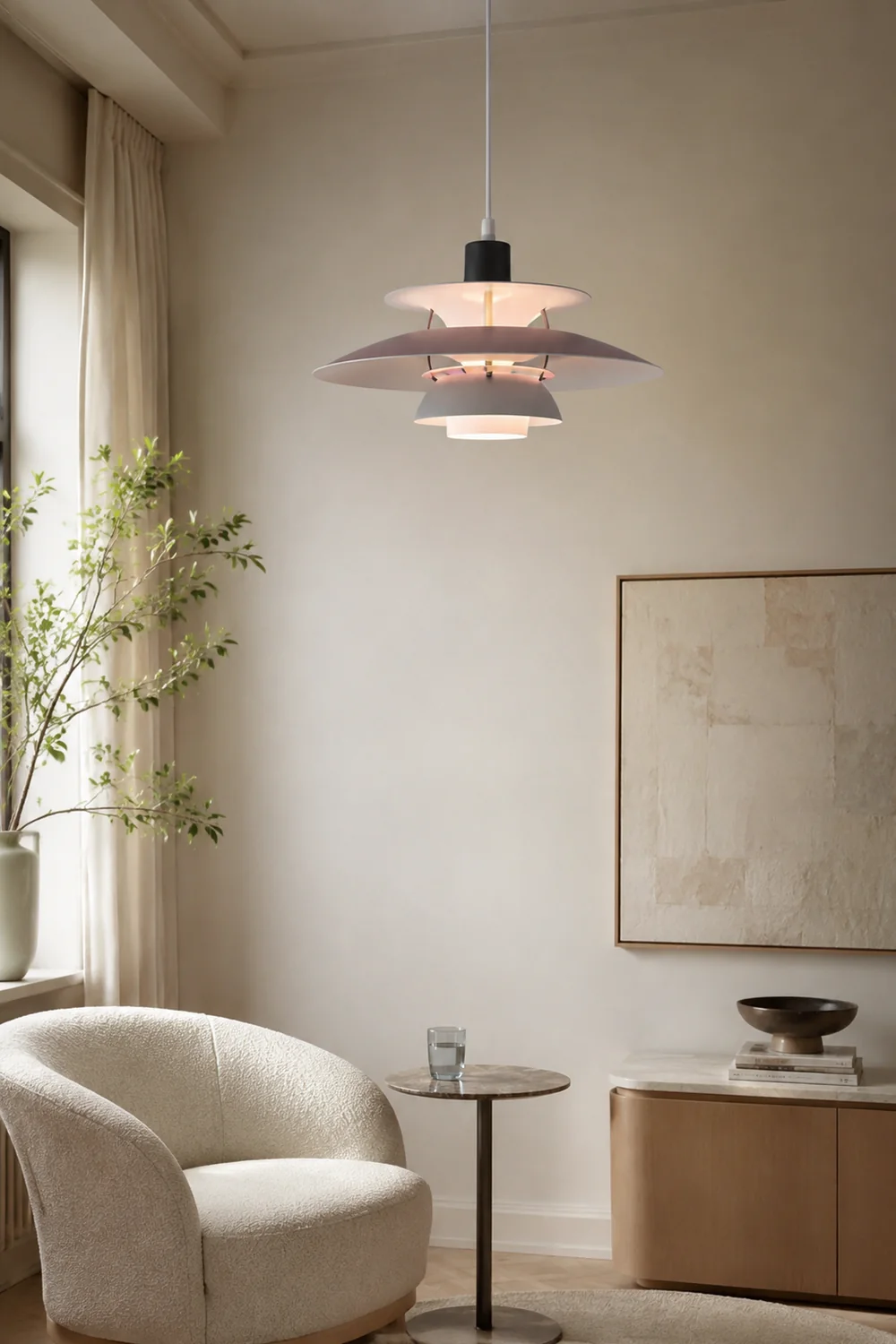 Moderne Macaron Regenschirm Pendelleuchte. Rauchviolett & Grau - Lumpaz