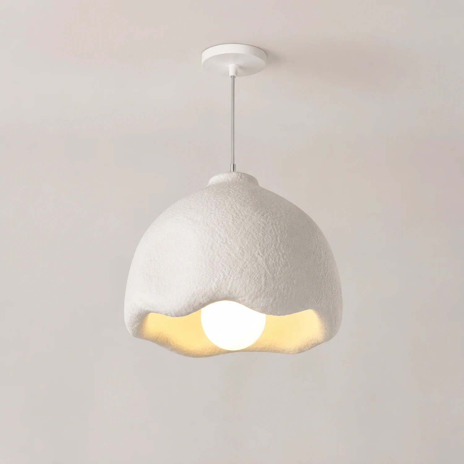 Byers Blumenförmige Pendelleuchte, Weiß, D 30CM - Lumpaz