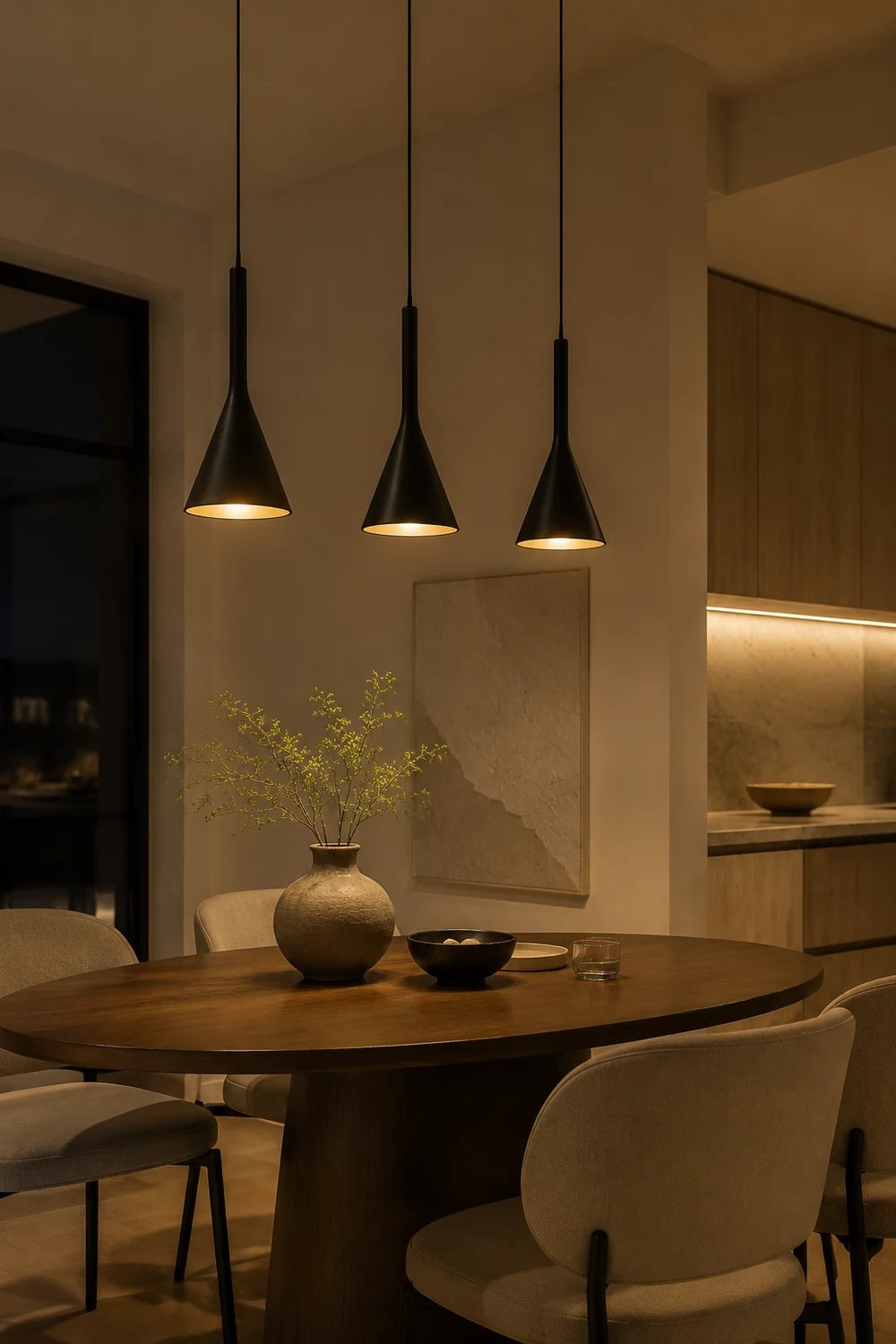 Morandi Nordische Moderne LED Pendelleuchte, Schwarz - Lumpaz