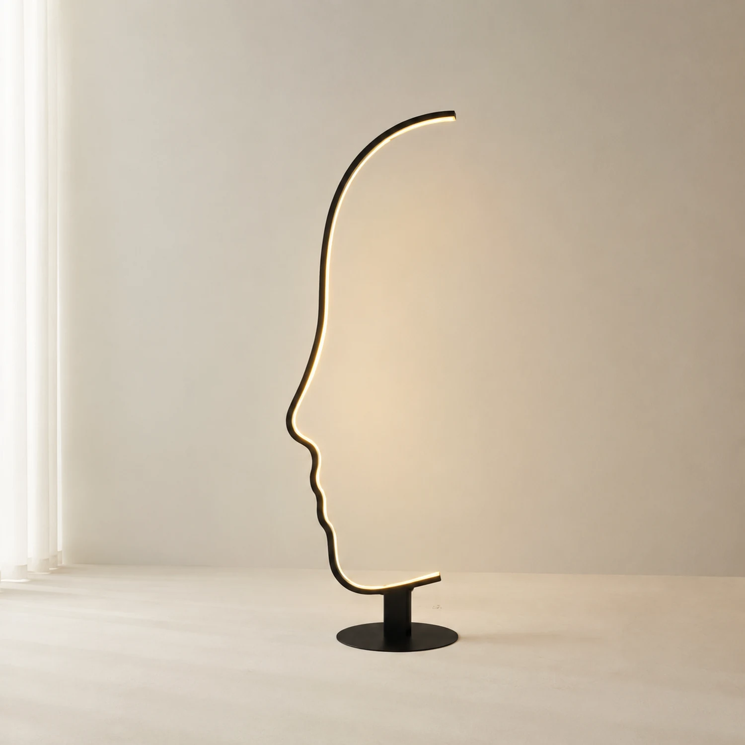 Postmoderne LED-Stehlampe mit menschlichem Gesicht, L170CM - Lumpaz