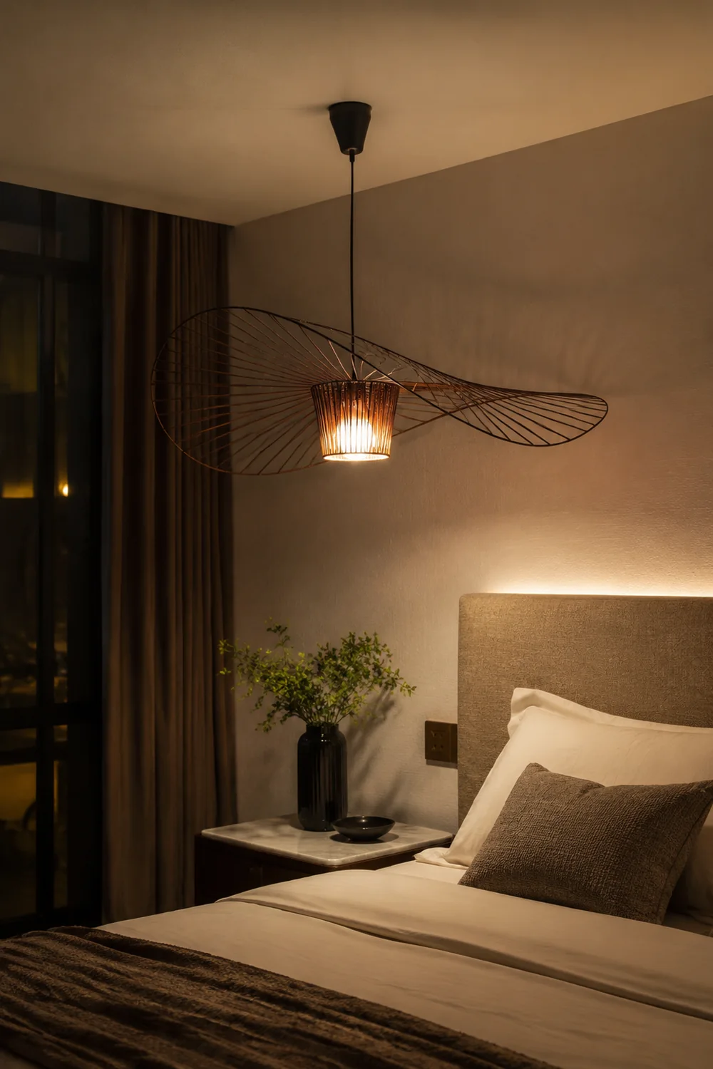 LED- Pendelleuchten - perfekt für Schlafzimmer, Küche, Braun - Lumpaz