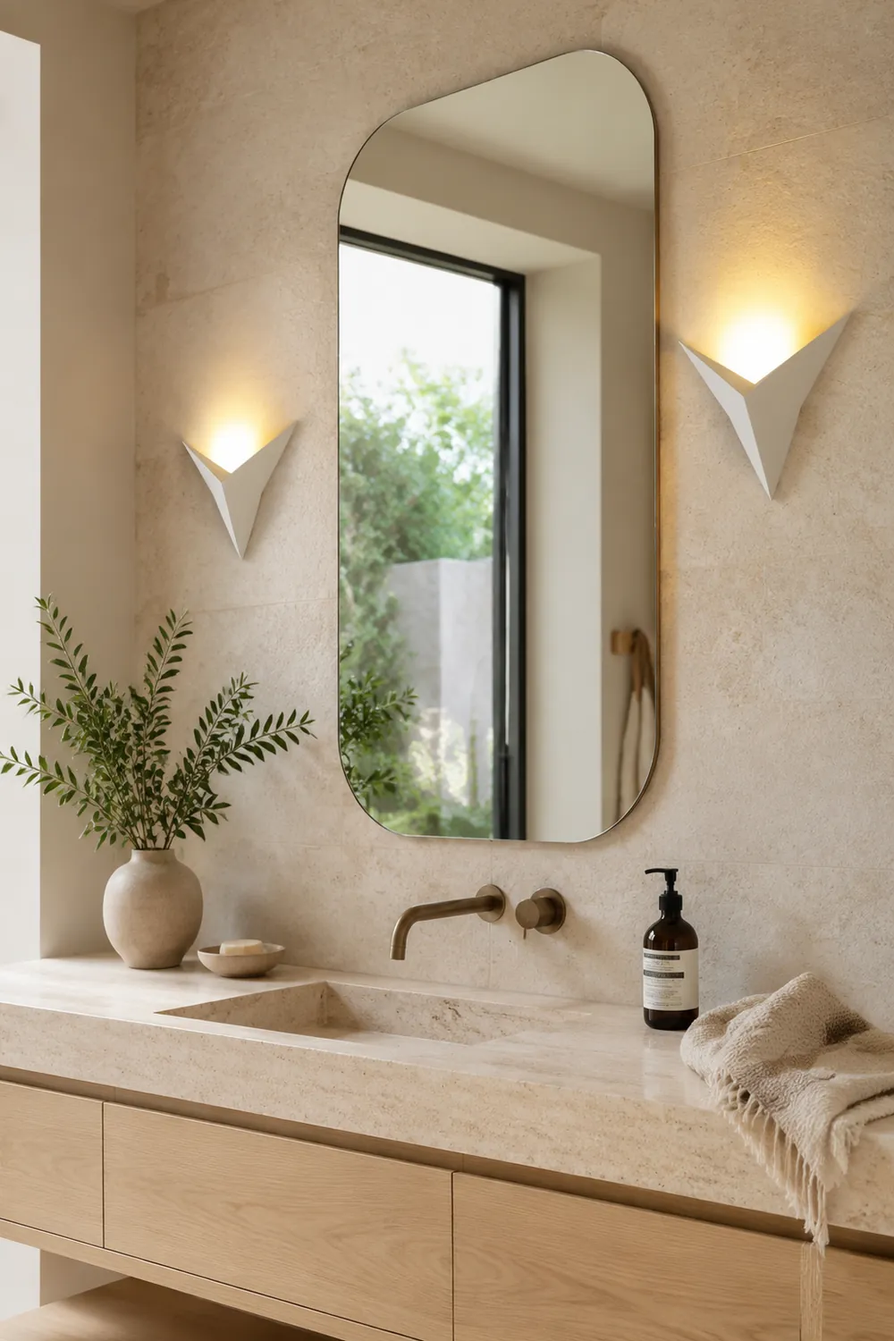 Moderne Minimalistische dreieckige LED-Wandleuchte, Weiß - Lumpaz