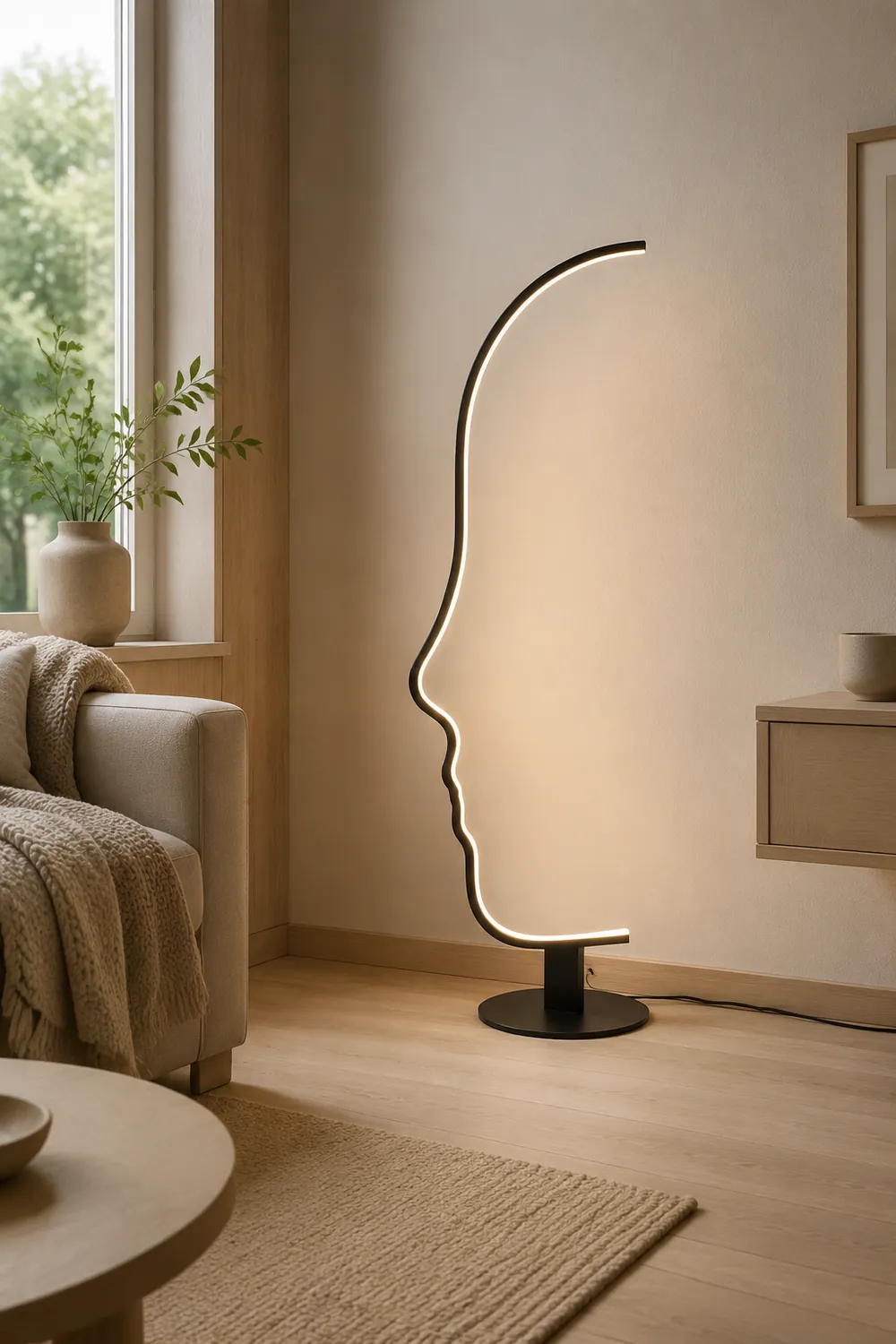Postmoderne LED-Stehlampe mit menschlichem Gesicht, L170CM - Lumpaz