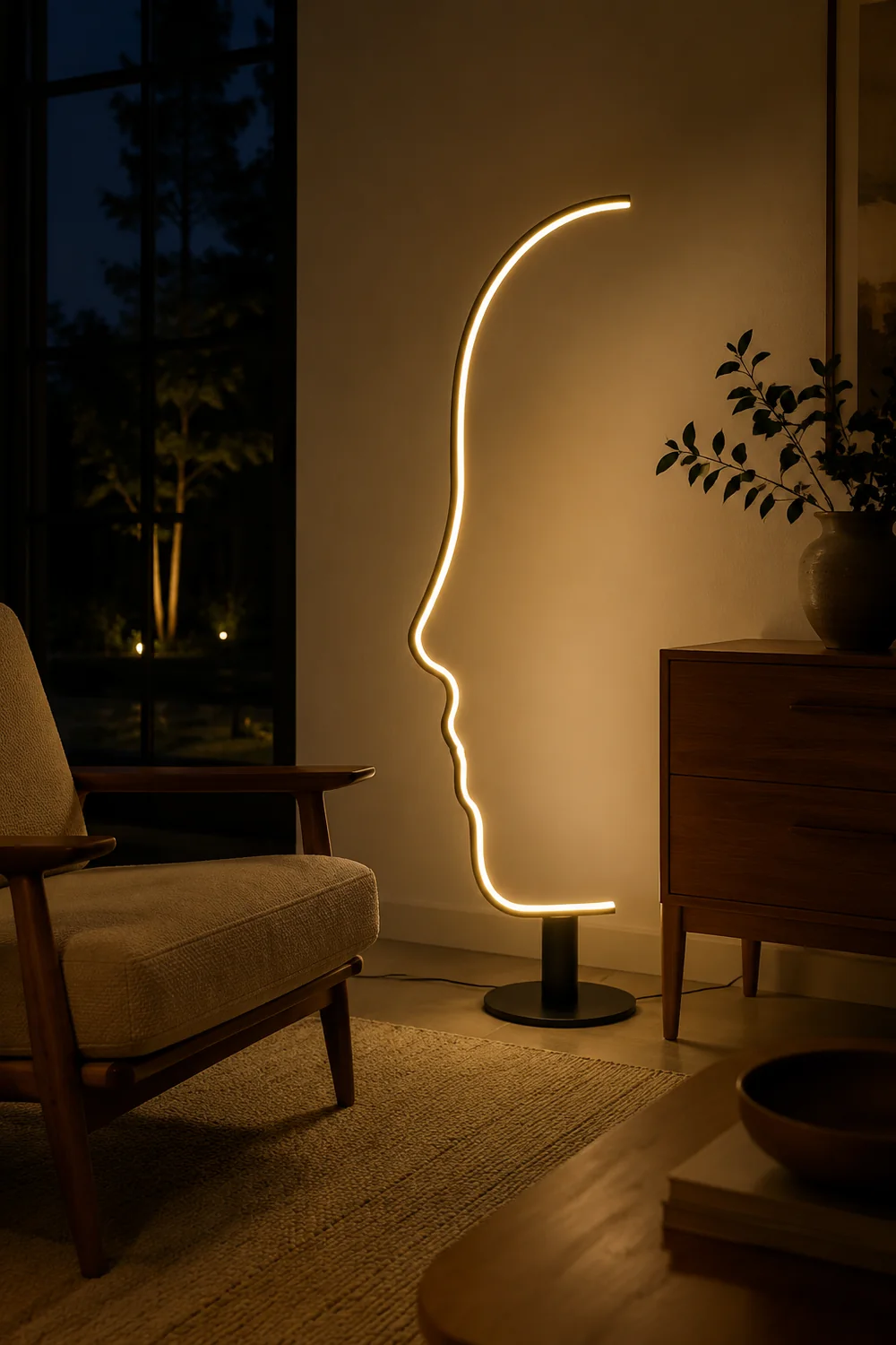 Postmoderne LED-Stehlampe mit menschlichem Gesicht, L170CM - Lumpaz