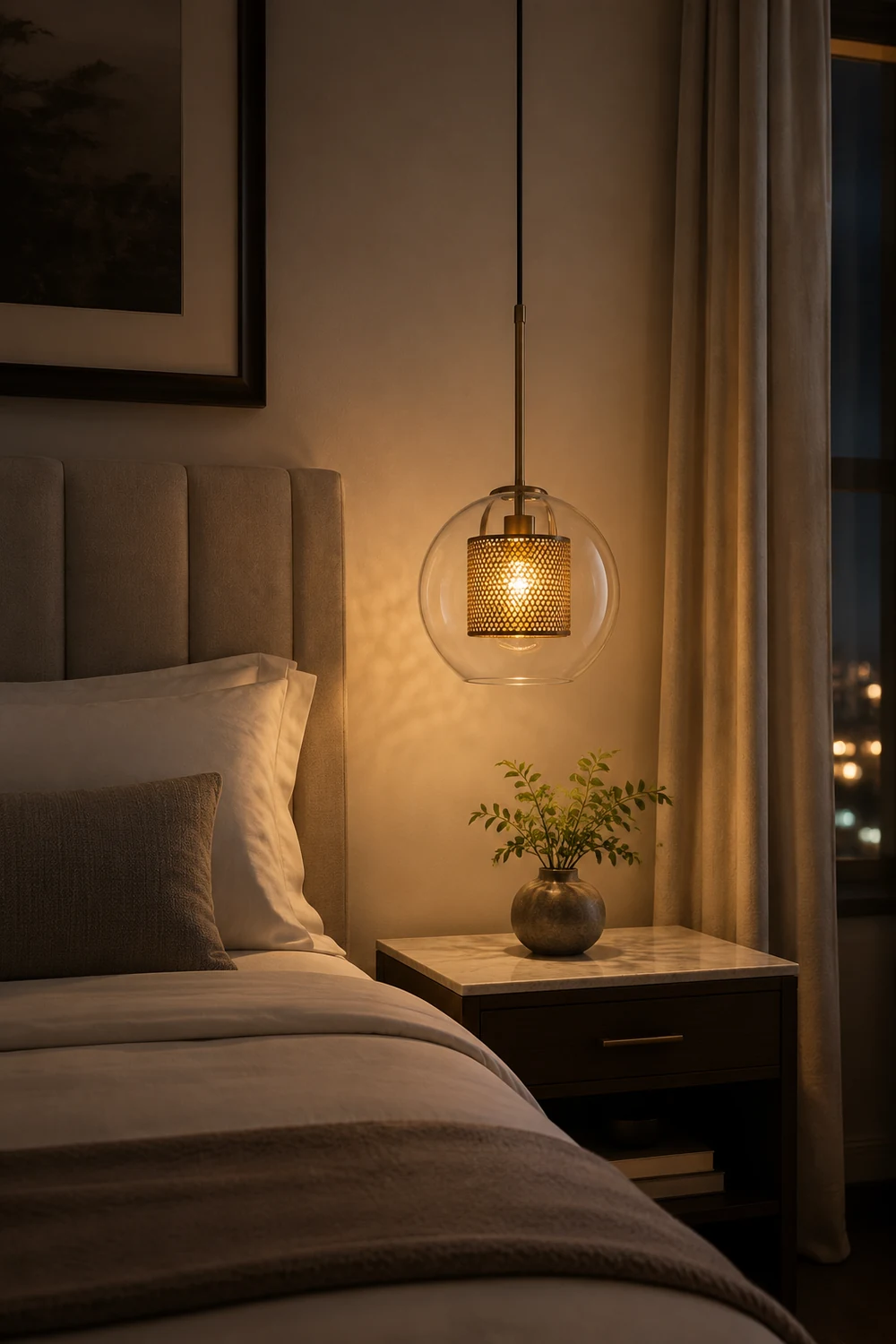 Nordische Industrielle Pendelleuchte aus Glas für Esszimmer, Gold - Lumpaz