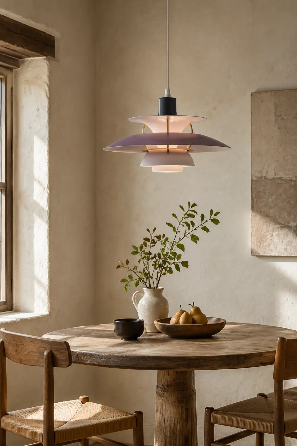 Moderne Macaron Regenschirm Pendelleuchte. Rauchviolett & Grau - Lumpaz