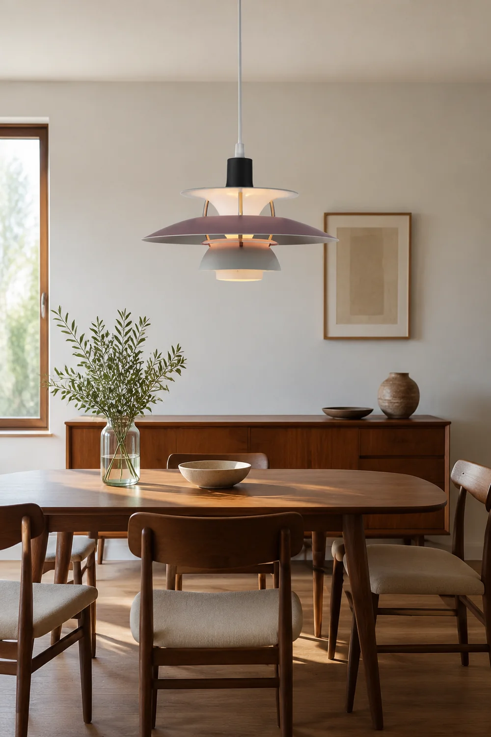 Moderne Macaron Regenschirm Pendelleuchte. Rauchviolett & Grau - Lumpaz