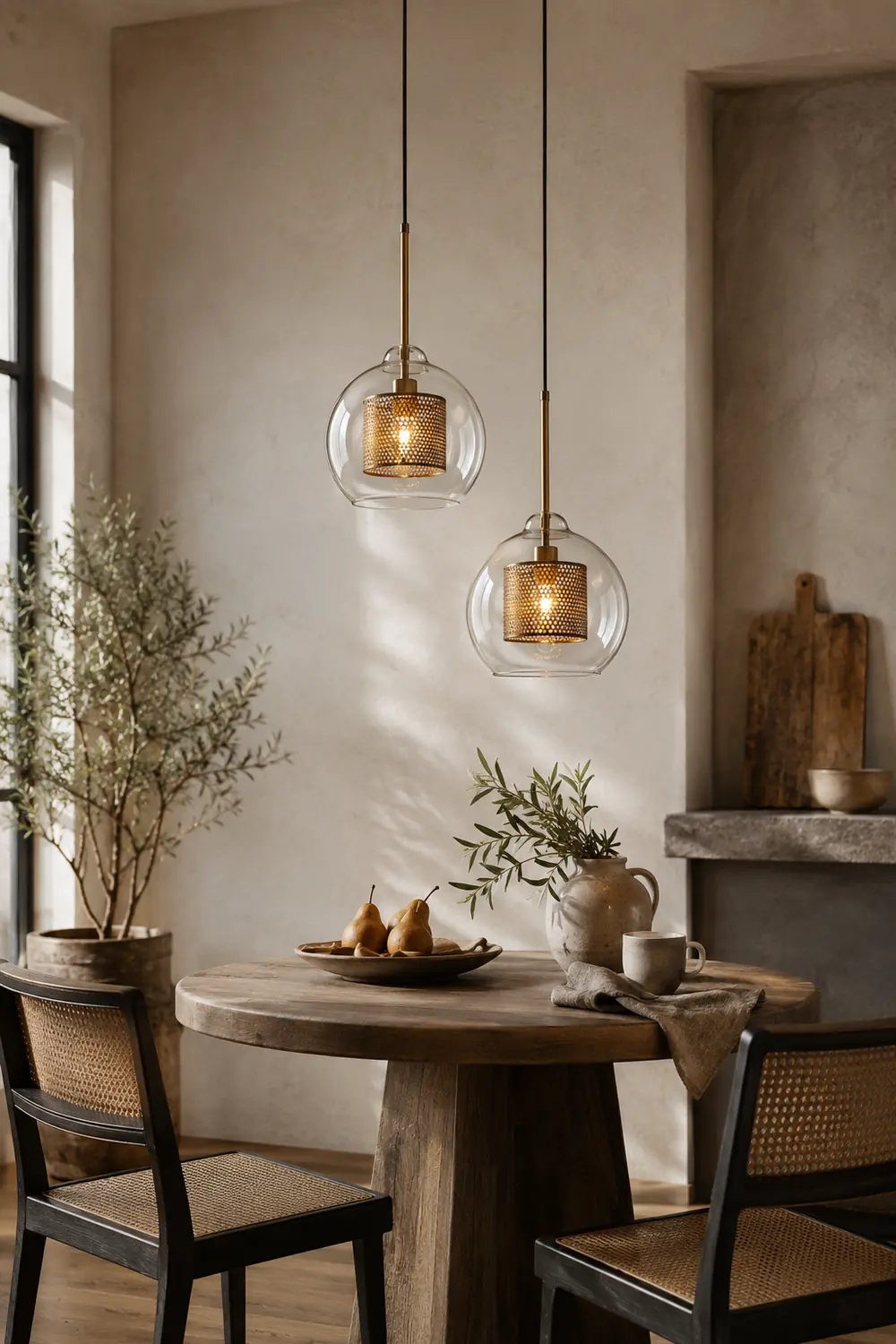 Nordische Industrielle Pendelleuchte aus Glas für Esszimmer, Gold - Lumpaz
