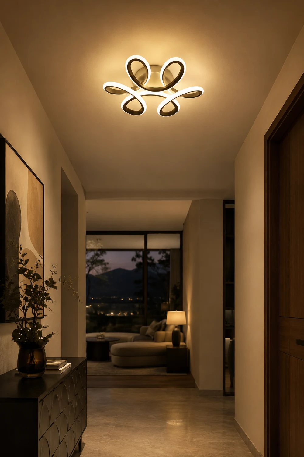 Lacey Moderne LED Deckenleuchte aus Metall für Korridor, Metall - Lumpaz