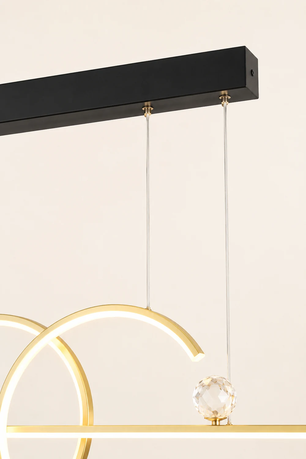 Madina Lineare LED Stern Pendelleuchte für Esszimmer, Schwarz - Lumpaz