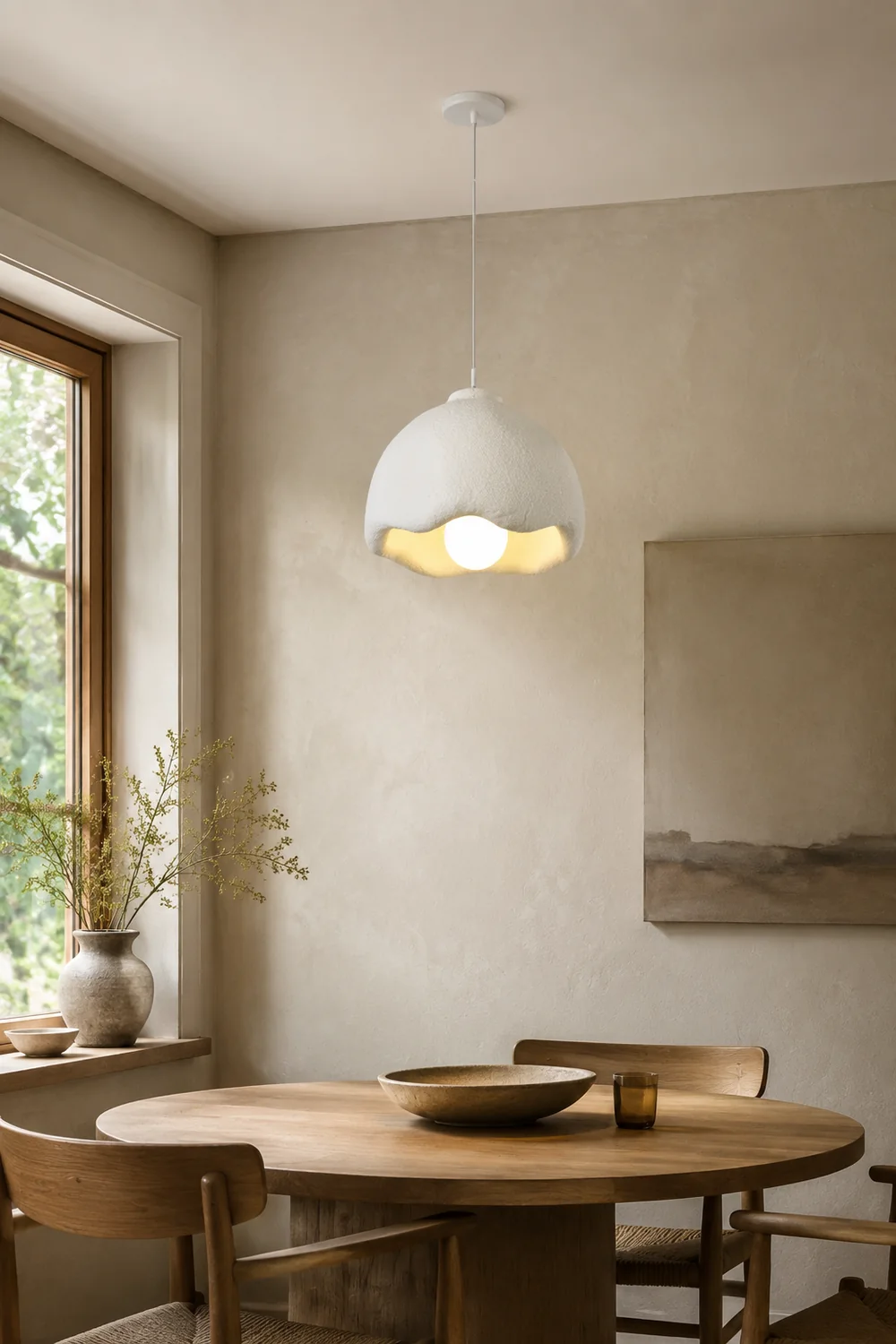 Byers Blumenförmige Pendelleuchte, Weiß, D 30CM - Lumpaz
