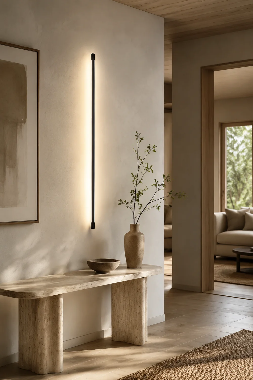 Edge Schlank Linear Wandlampe, Metall&Acryl, L 80/120CM - Lumpaz