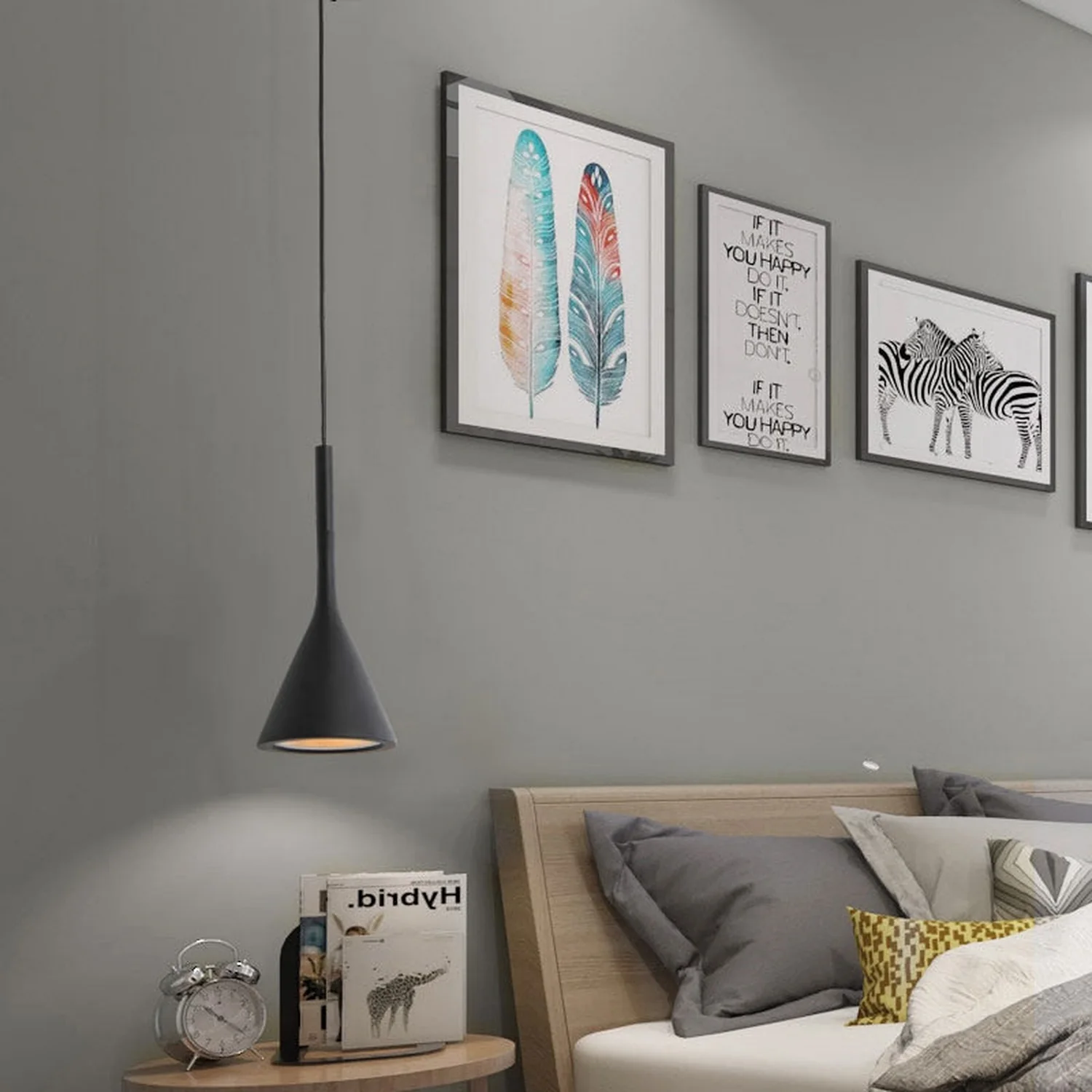 Morandi Nordische Moderne LED Pendelleuchte, Schwarz - Lumpaz