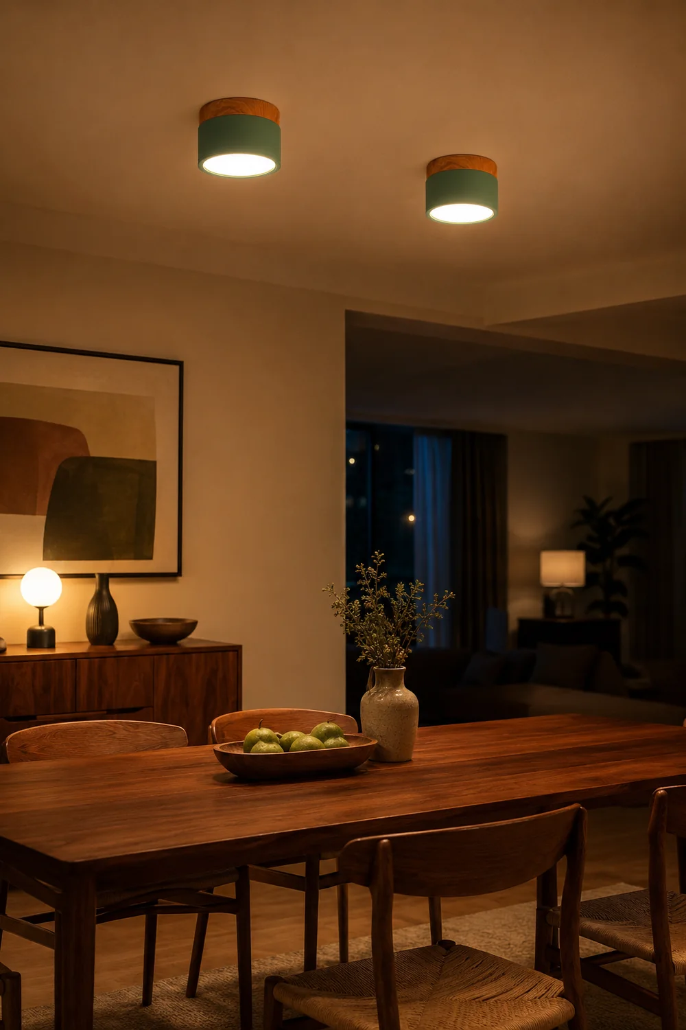 Moderne LED-Downlights Makrone Deckenleuchte, Grün&Weiß - Lumpaz