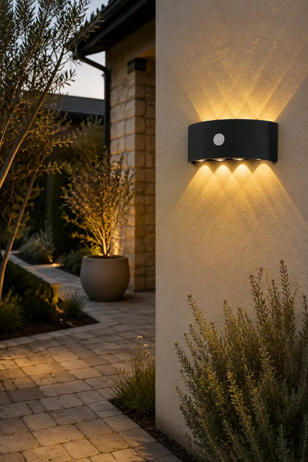 Orr Außenwandleuchte, Mensch- und Lichtsteuerungsschalter, 2 Farben - Lumpaz