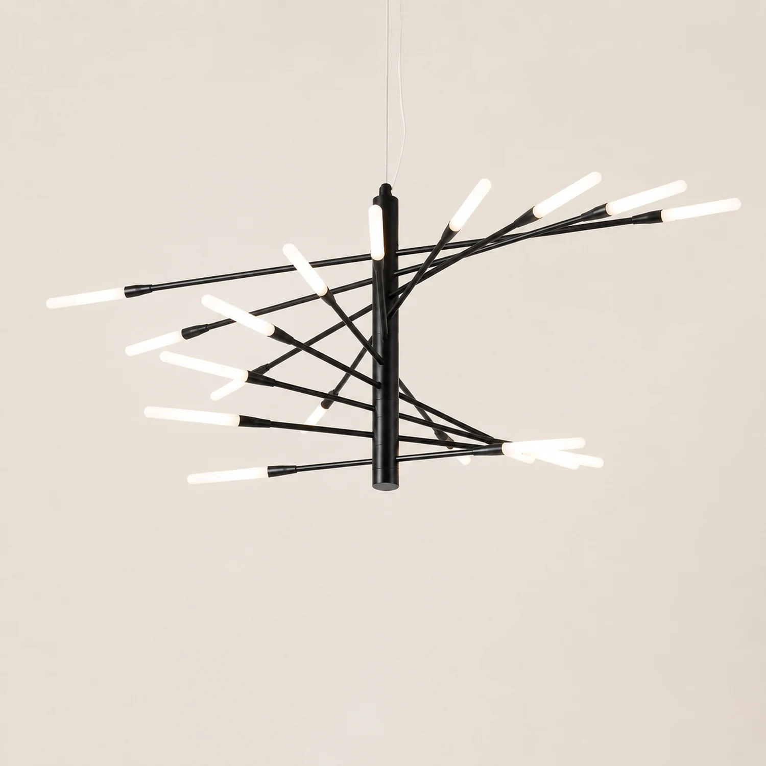 Lowry Modern Kronleuchter Rotierendes Feuerwerk, Schwarz/Gold, Wohnzimmer/Kunstgalerie - Lumpaz